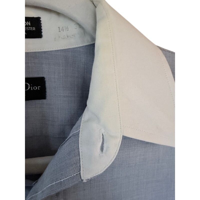 Christian Dior Monsieur Vintage Christian Dior Monsieur Blue Shirt White Collar 14½ Size US S / EU 44-46 / 1 - 3 Thumbnail