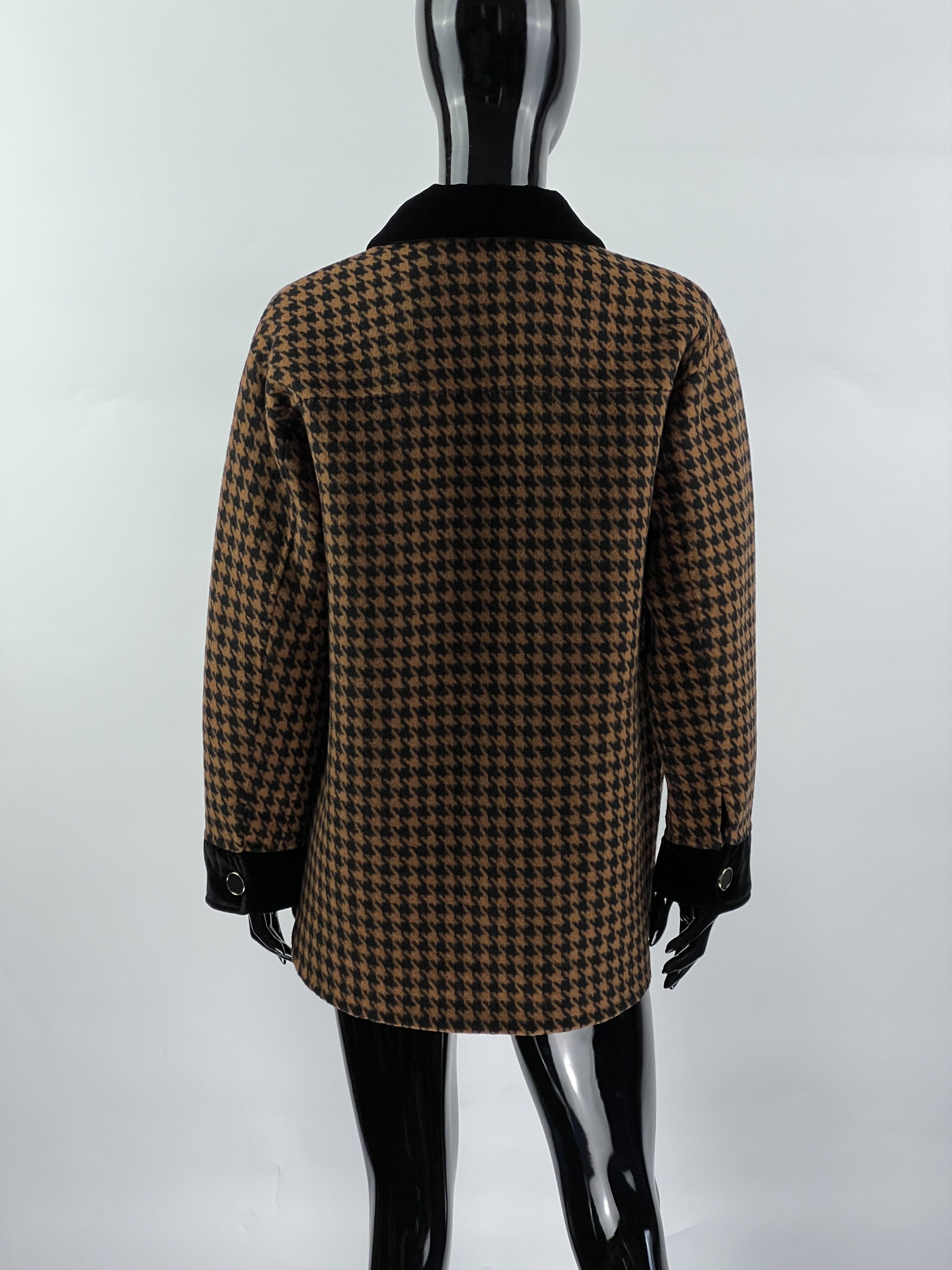 Sandro Women's Brown Black Wool Jacket Size 36