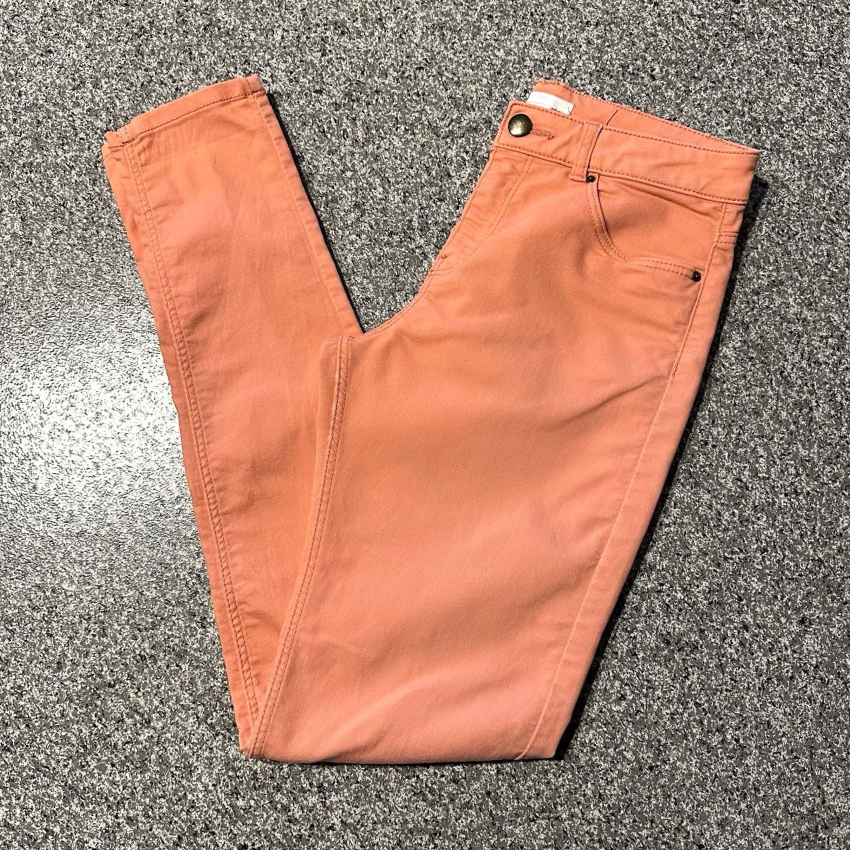 H&M H&M Pants Womens 6 Jegging Skinny Mid Rise Stretch Peach Orange 26x29 Front Button Zip Casual Size 26" / US 2 / IT 38 - 2 Thumbnail