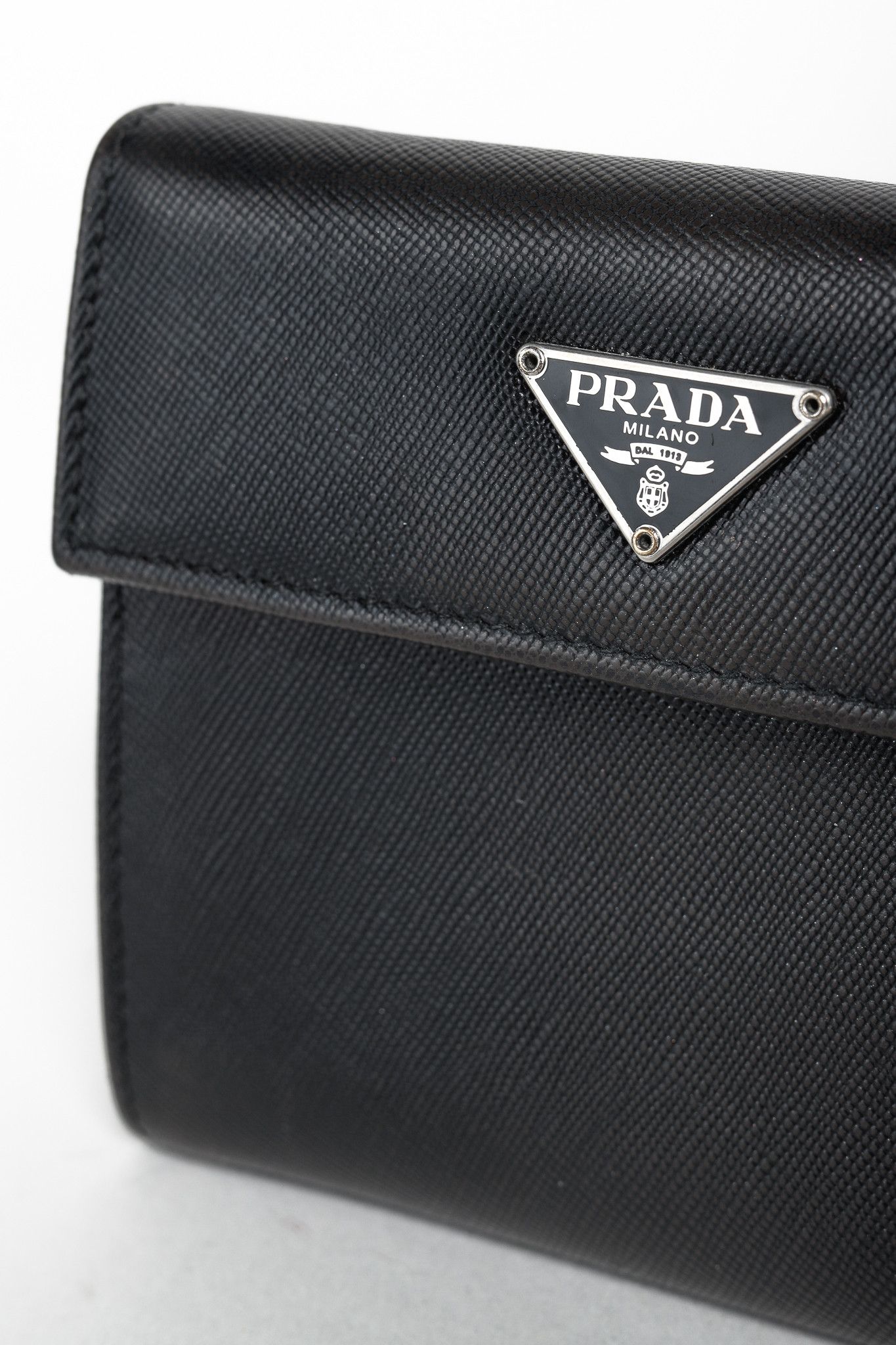 Prada Prada Black Saffiano Compact Trifold Wallet Size ONE SIZE - 6 Thumbnail