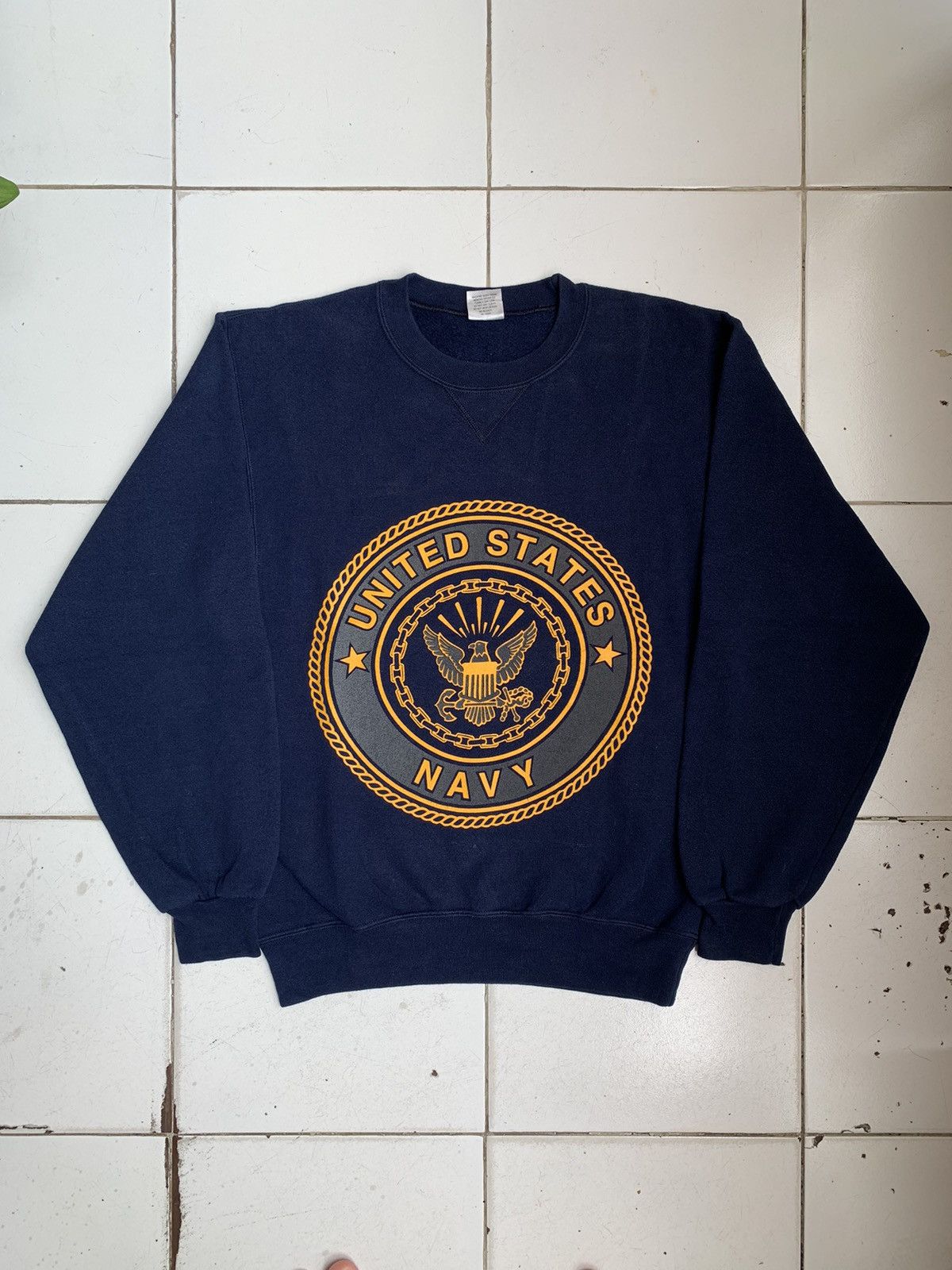 image of Vintage Us Navy Sweatshirt Made In Usa, Men's (Size Small)