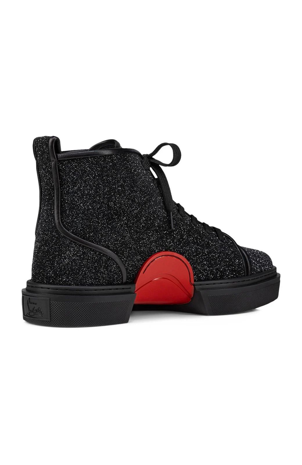 Christian Louboutin CHRISTIAN LOUBOUTIN Adolon black leather glitter sneakers Size US 11 / EU 44 - 2 Thumbnail