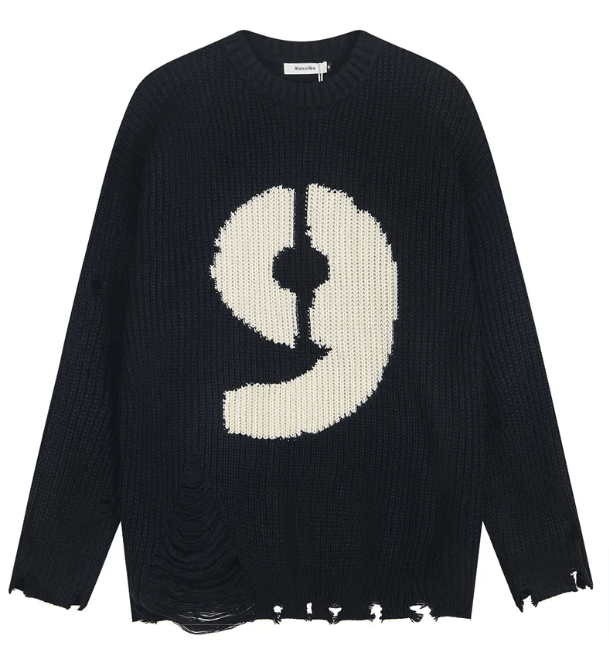 Japanese Brand × Vintage "Nine Of Line -L" Oversized Pullover Size US L / EU 52-54 / 3 - 1 Thumbnail