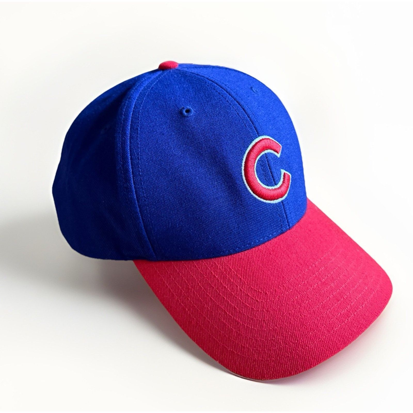 Other Vintage Chicago Cubs Baseball Hat Red Brim Blue Wool Blend Size ONE SIZE - 1 Thumbnail