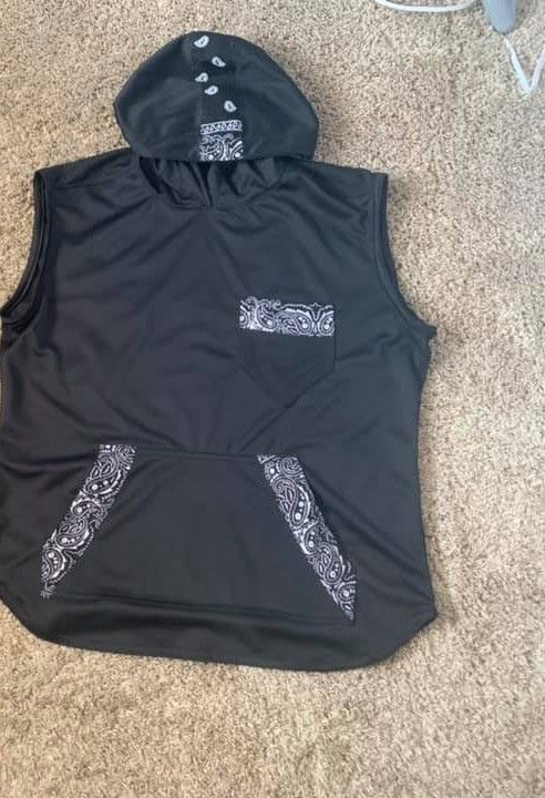 Other Men Custom Black Bandanna Trim Tank Hoodie & Jogge Set. Size US XL / EU 56 / 4 - 2 Thumbnail