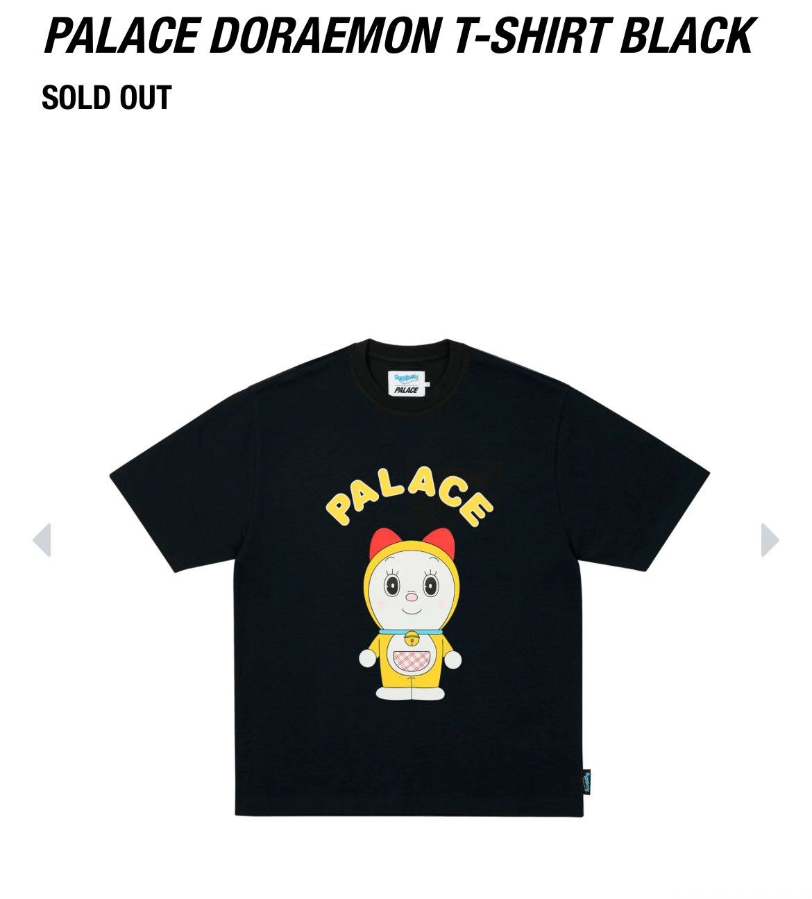 Palace x Doraemon Tee Black Large