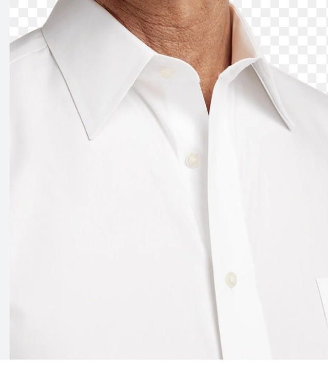 Paul Fredrick Paul Fredrick Dress Shirt 16.5 31 White Solid Cuff Cotton Size 38R - 1 Thumbnail