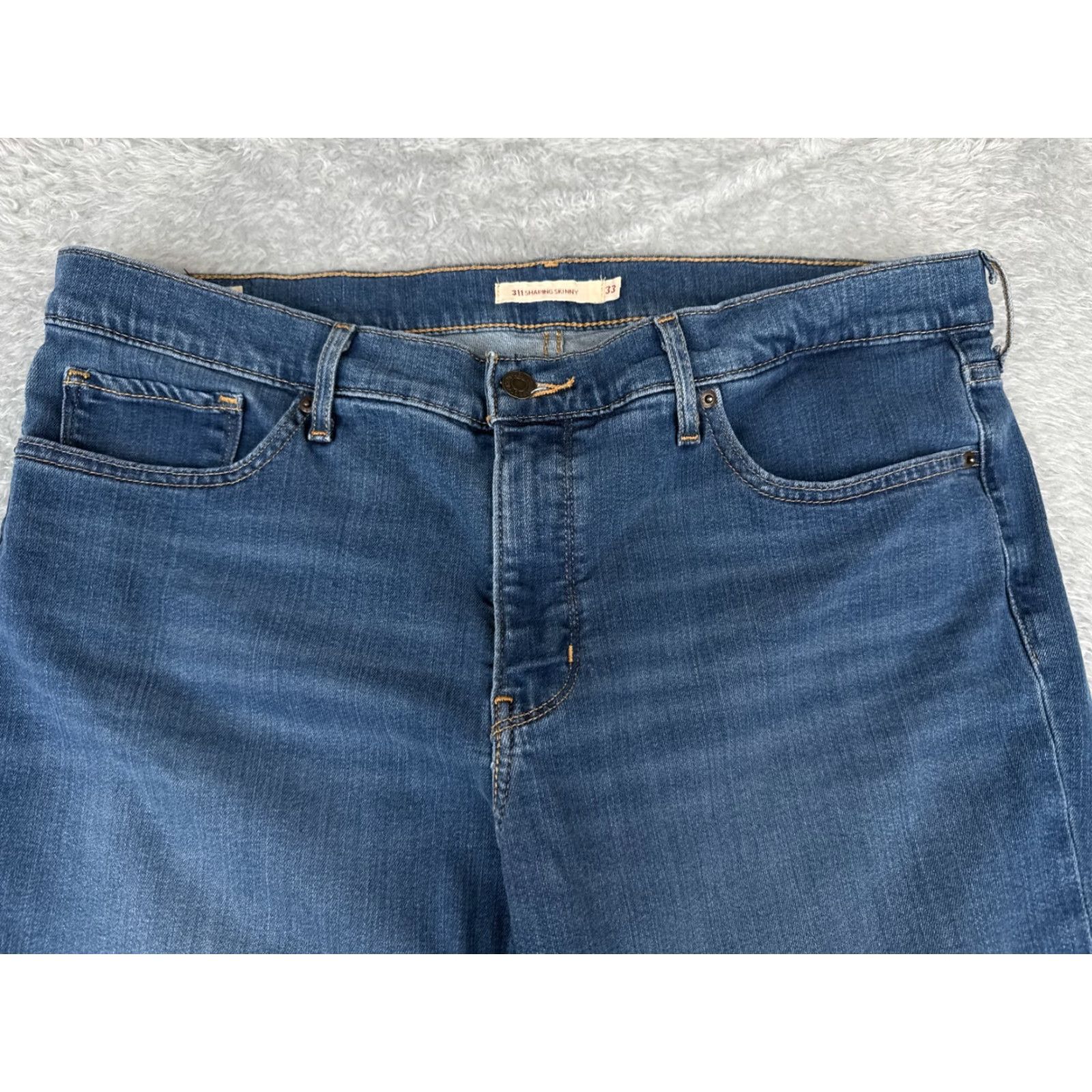 Levi's VINTAGE Levis Jeans Women 33 Blue Denim Skinny Shaping Cotton 34x29 5-Pocket Design Regular Mens Womens Size 24" / US 00 / IT 34 - 4 Thumbnail