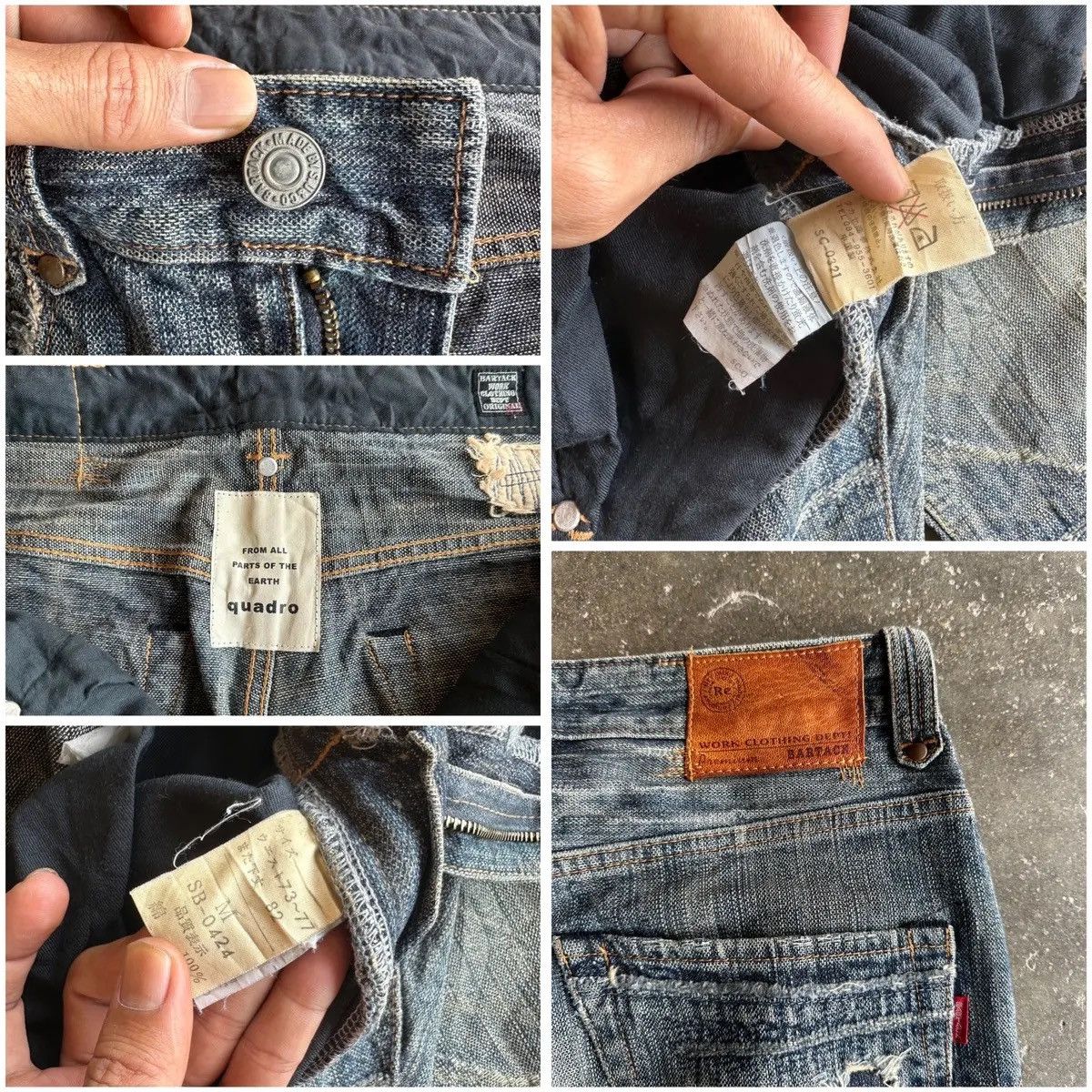 uniform experiment VINTAGE BARTACK JAPAN FLARES JEANS SPIKE/STUDDED DENIM PANTS Size US 29 - 15 Thumbnail