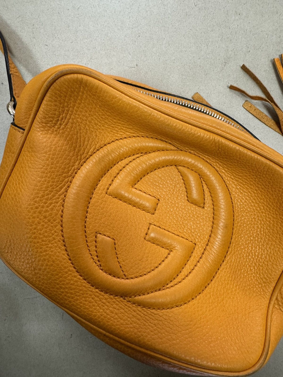 Designer × Gucci × Vintage Gucci Soho Whiskey Natural Leather Designer Shoulder Bag Size ONE SIZE - 5 Thumbnail