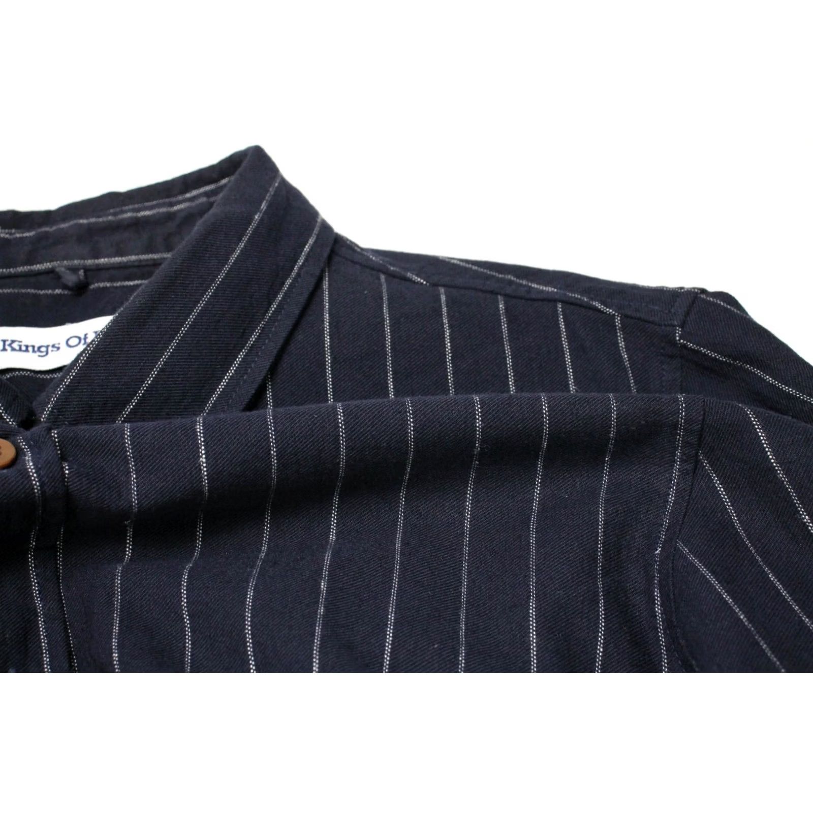 Kings Of Indigo Kings Of Indigo Shirt Mens LARGE Enda Men Button Down Collar Pinstripe Pattern Blue Size US L / EU 52-54 / 3 - 7 Thumbnail