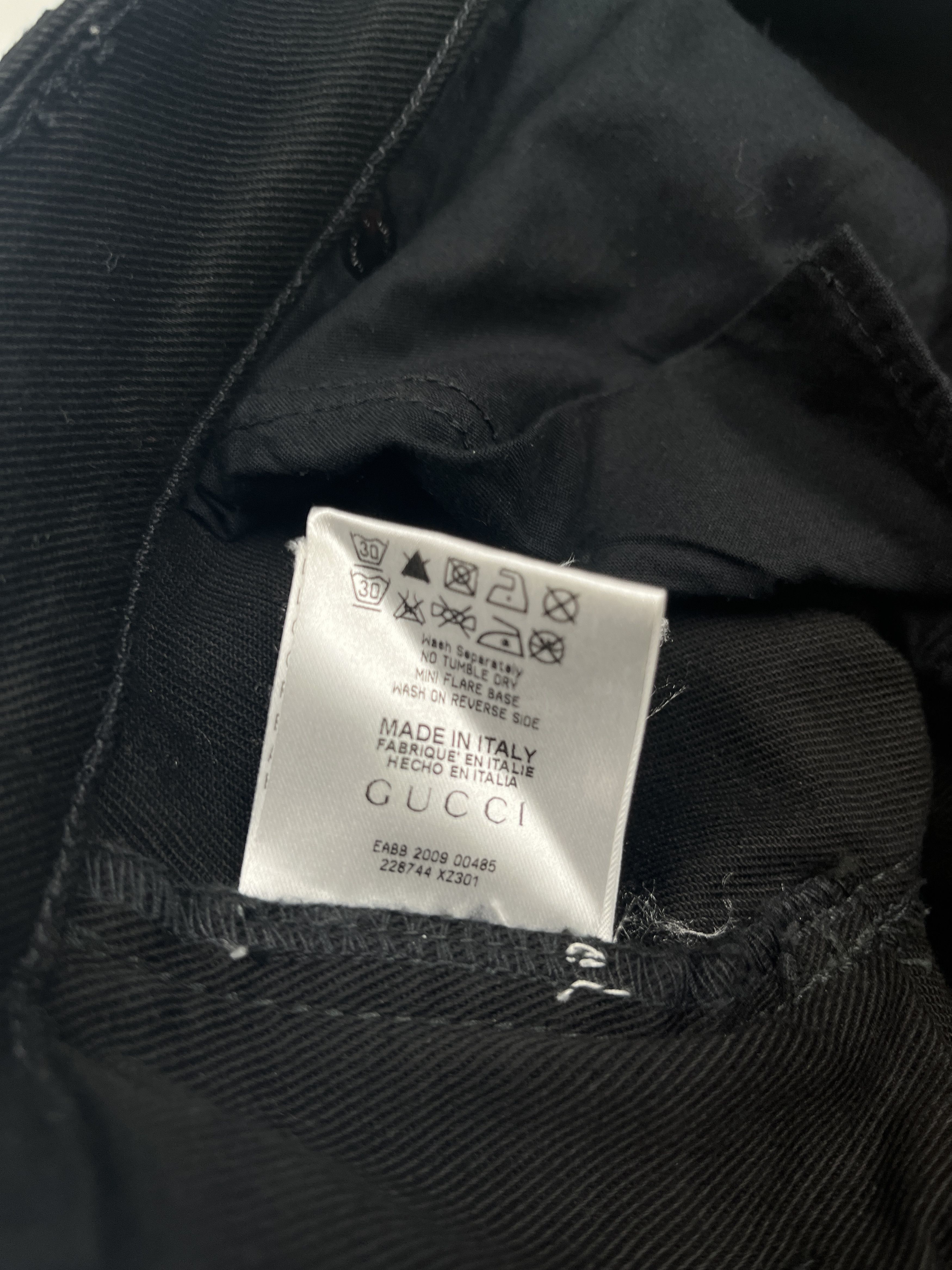 Gucci Gucci Black Jeans With Silver Gucci Embroidery Size 26" / US 2 / IT 38 - 5 Thumbnail