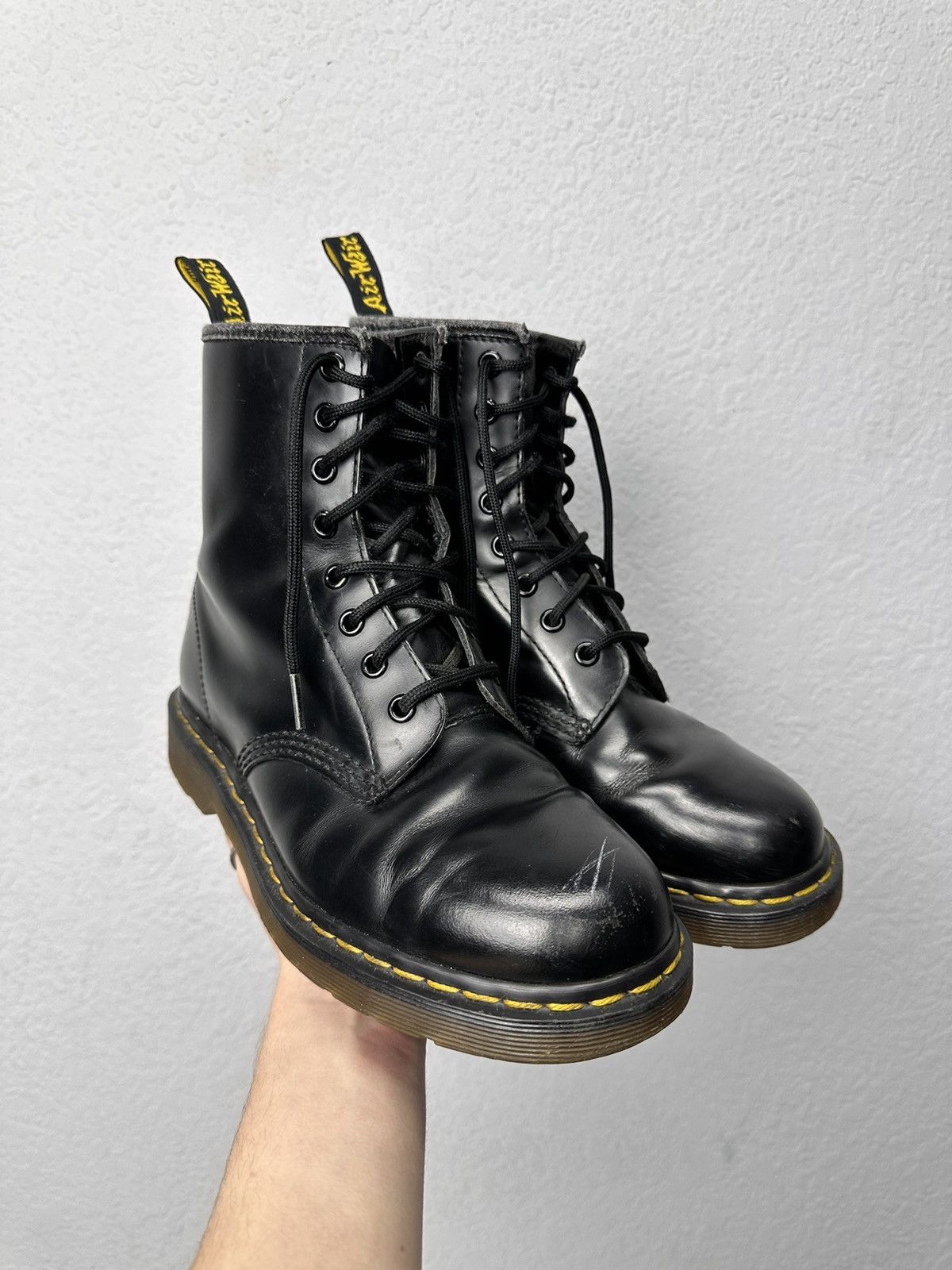 Dr. Martens Dr Martens Black Leather Combat Boots Classic Punk Style Size US 7 / EU 40 - 2 Thumbnail