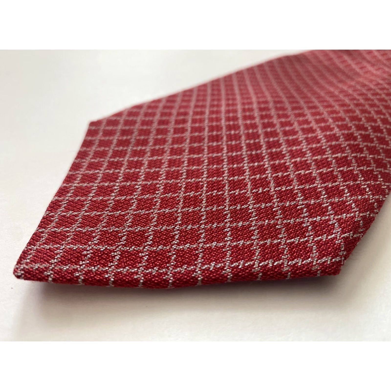Emporio Armani VINTAGE Emporio Armani Tie Men’s Tie Silk Wool Blend Made in Italy Red 57.5" Wide 3 7/8" Geometric Designer Vintage Italy Silk Wool Blend Handmade Size ONE SIZE - 7 Thumbnail