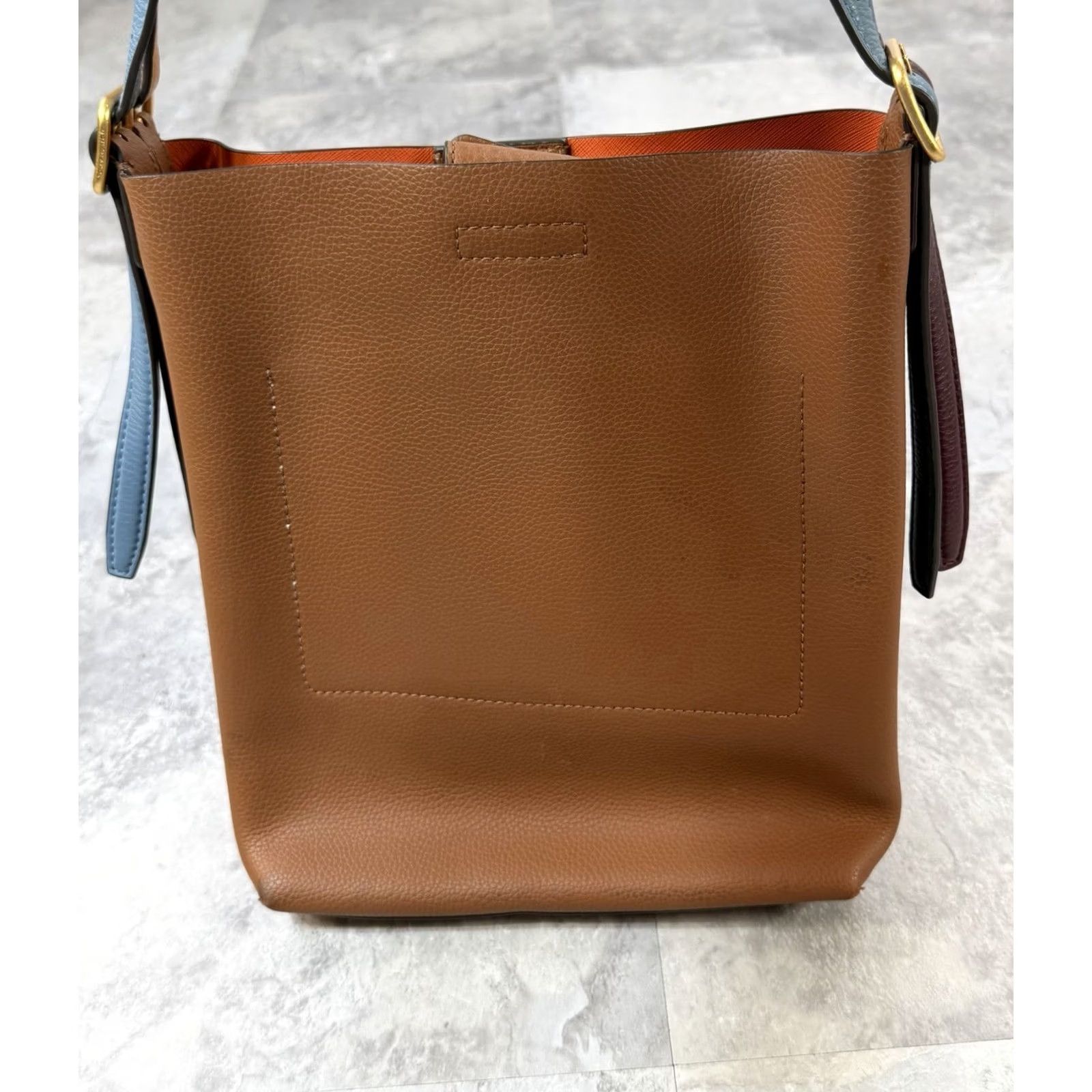 Tory Burch Tory Burch Perry Bucket Hobo Bag Medium Brown Genuine Leather Shoulder Tote Size ONE SIZE - 4 Thumbnail