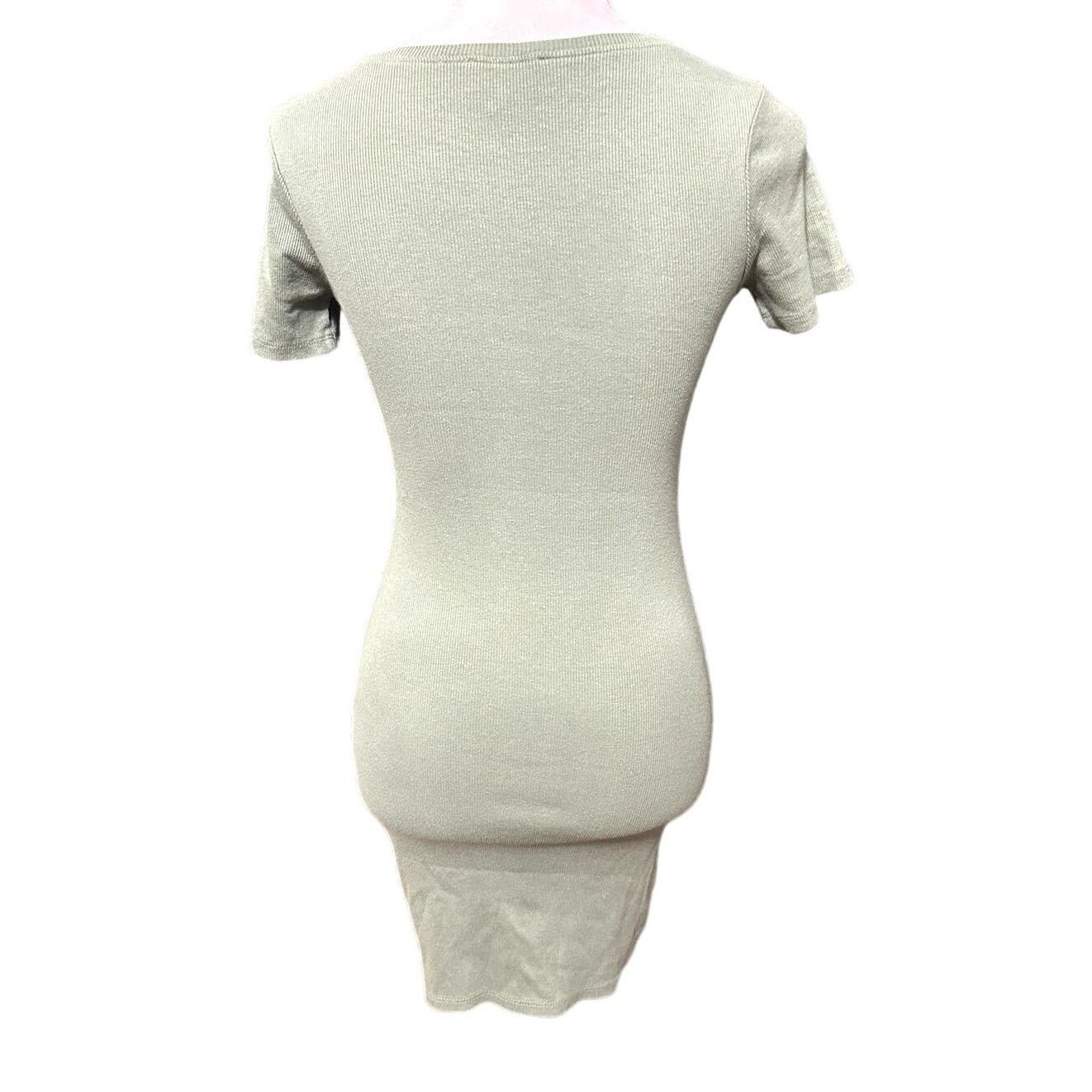 Other Open Edit Sage Green Bodycon Mini Dress Ribbed XXS NWOT Size XXS / US 00 / IT 34 - 5 Thumbnail