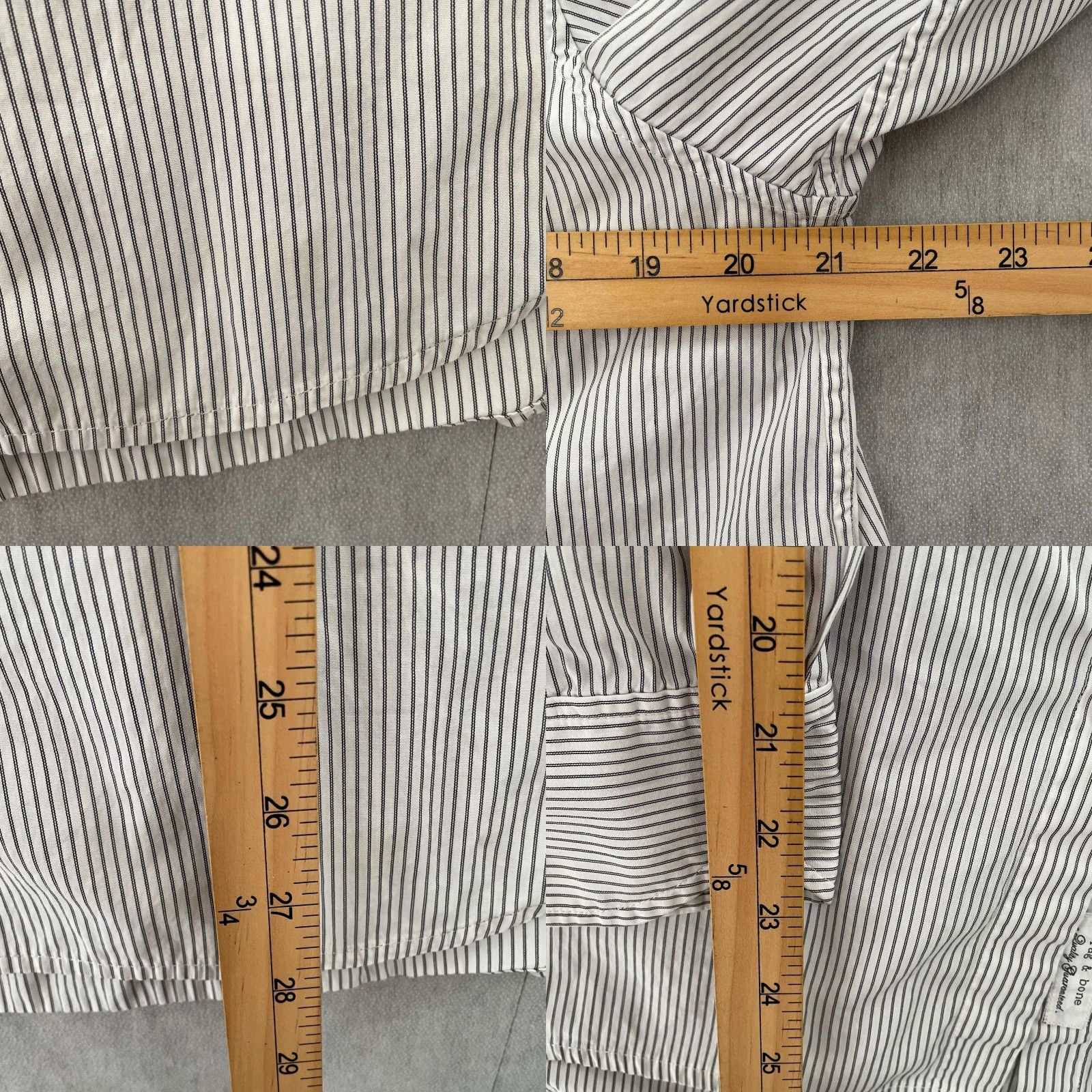 Rag & Bone VINTAGE Rag Bone Shirt Womens Button-Up Long Sleeve Pockets White Black Stripe Ladies 10 Size L / US 10 / IT 46 - 8 Thumbnail
