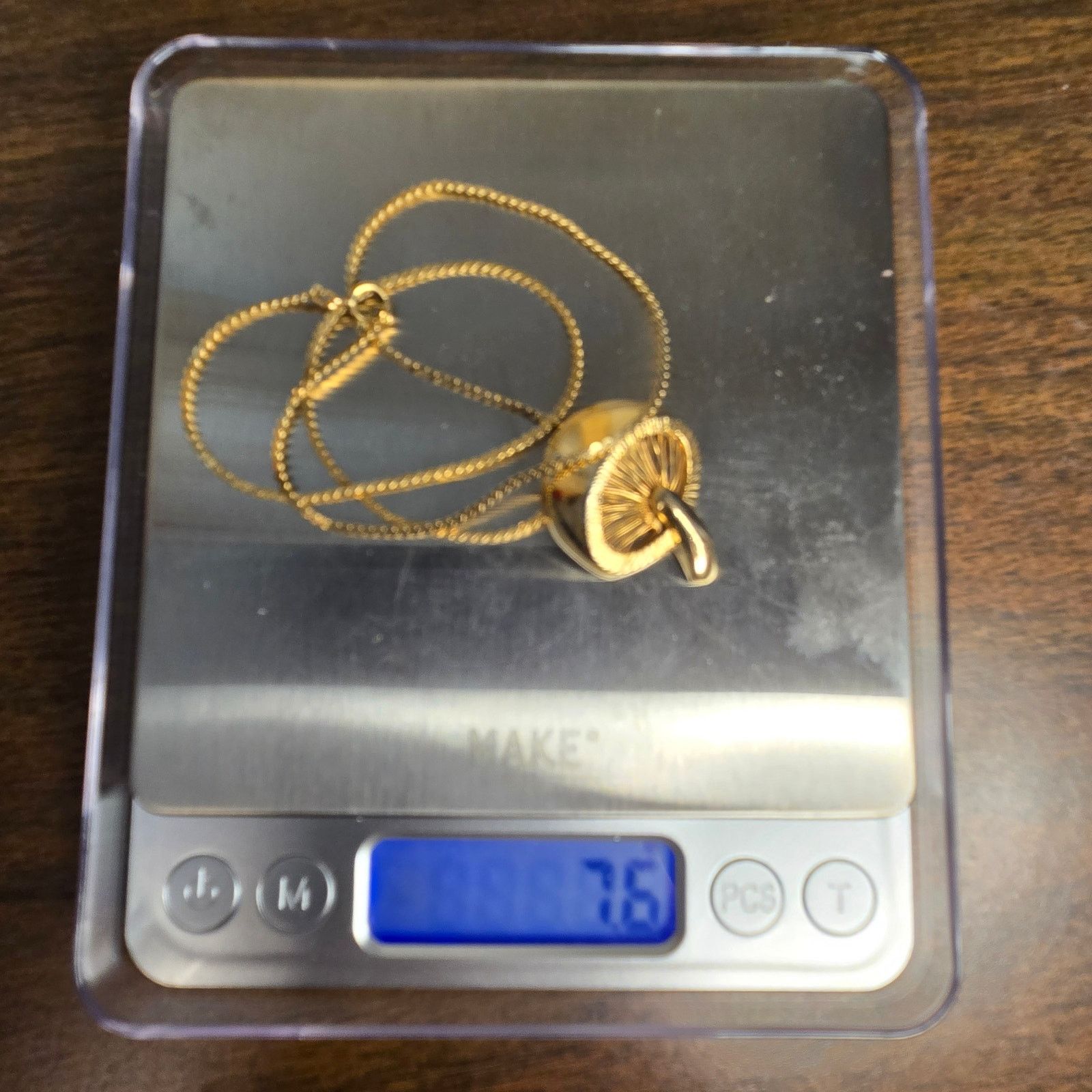 Vintage Vintage Gold Tone Shroom Pendant Necklace Gold Filled Chain Size ONE SIZE - 3 Thumbnail