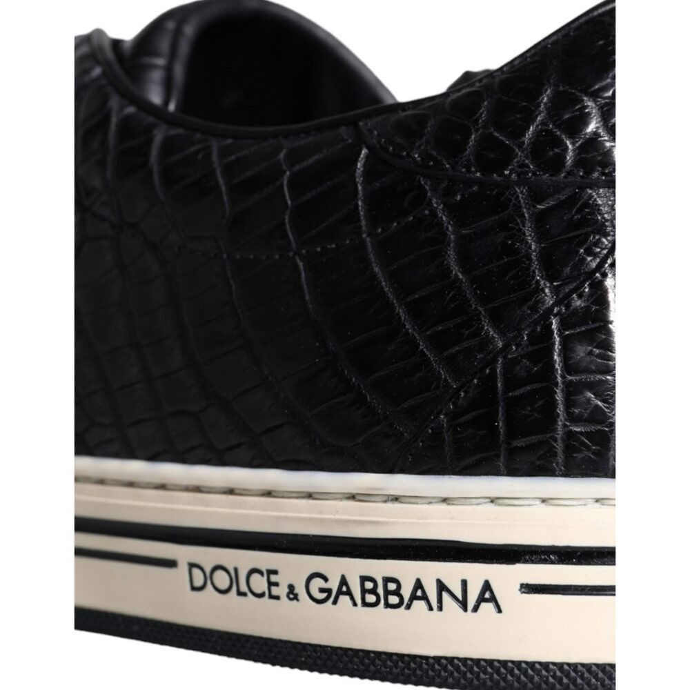 Dolce & Gabbana Dolce & Gabbana Black Leather Men Low Top Sneakers Shoes Size US 6 / EU 39 - 5 Thumbnail
