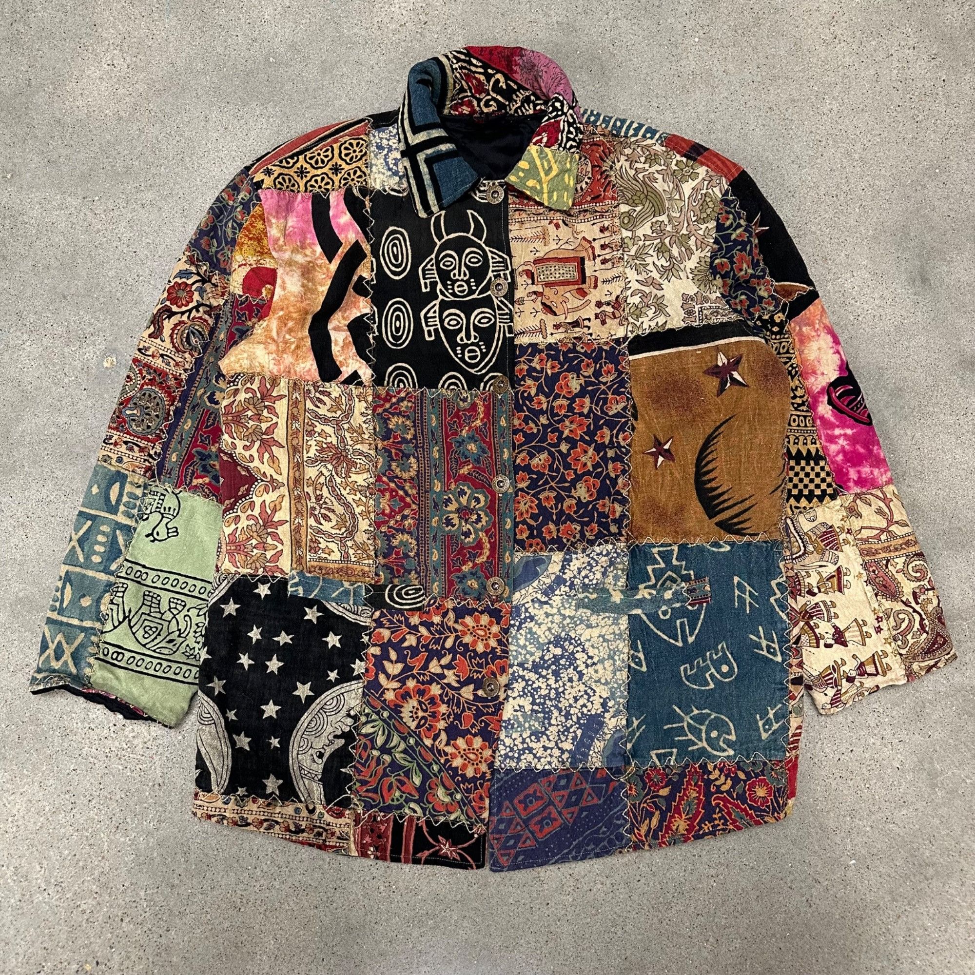 Vintage Vintage Sacred Threads Unique Patcwork Button Up Jacket Size US L / EU 52-54 / 3 - 1 Thumbnail