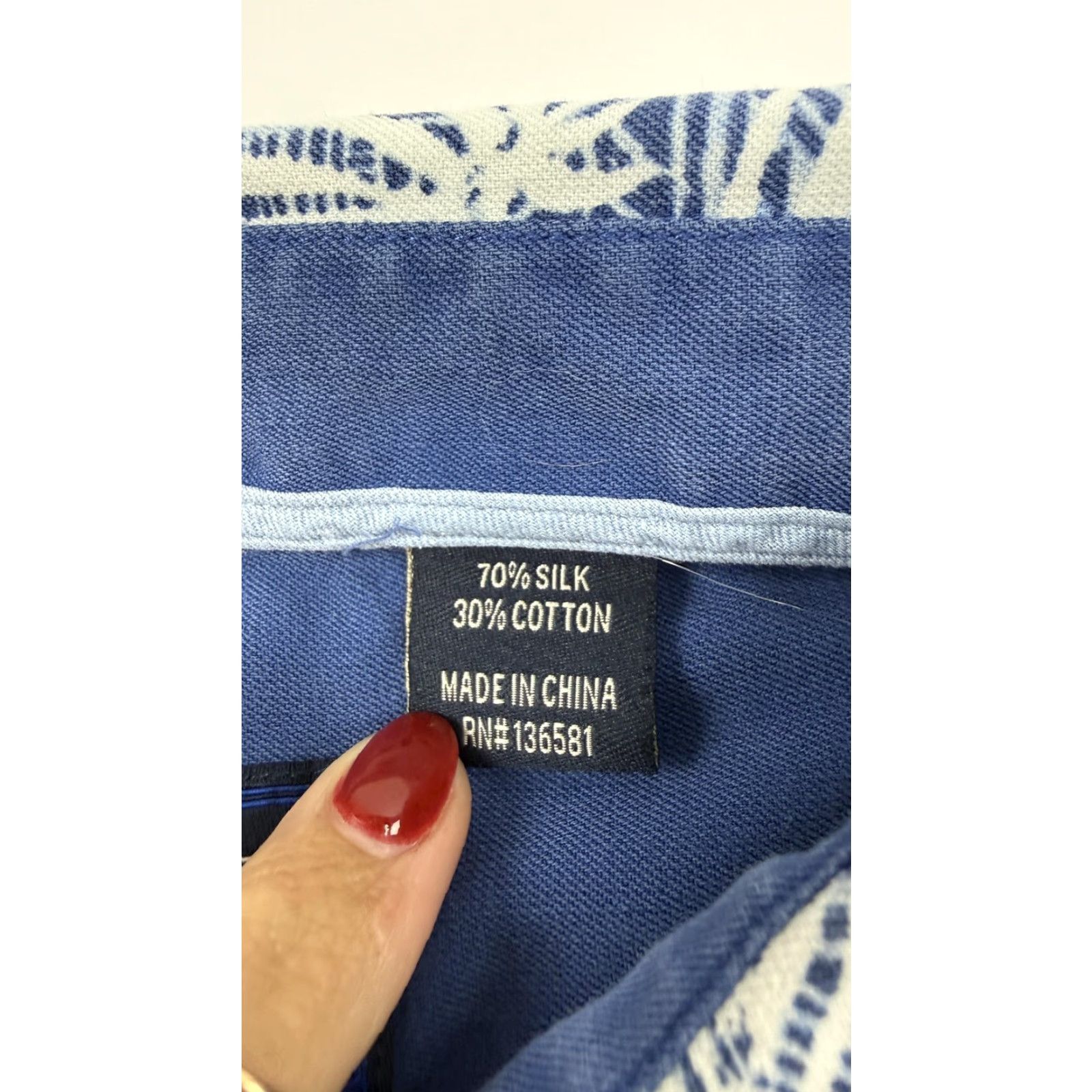 Nat Nast Nat Nast Shirt Mens XL Blue White Silk Cotton Hawaiian Palm Print Casual Size US XL / EU 56 / 4 - 6 Thumbnail