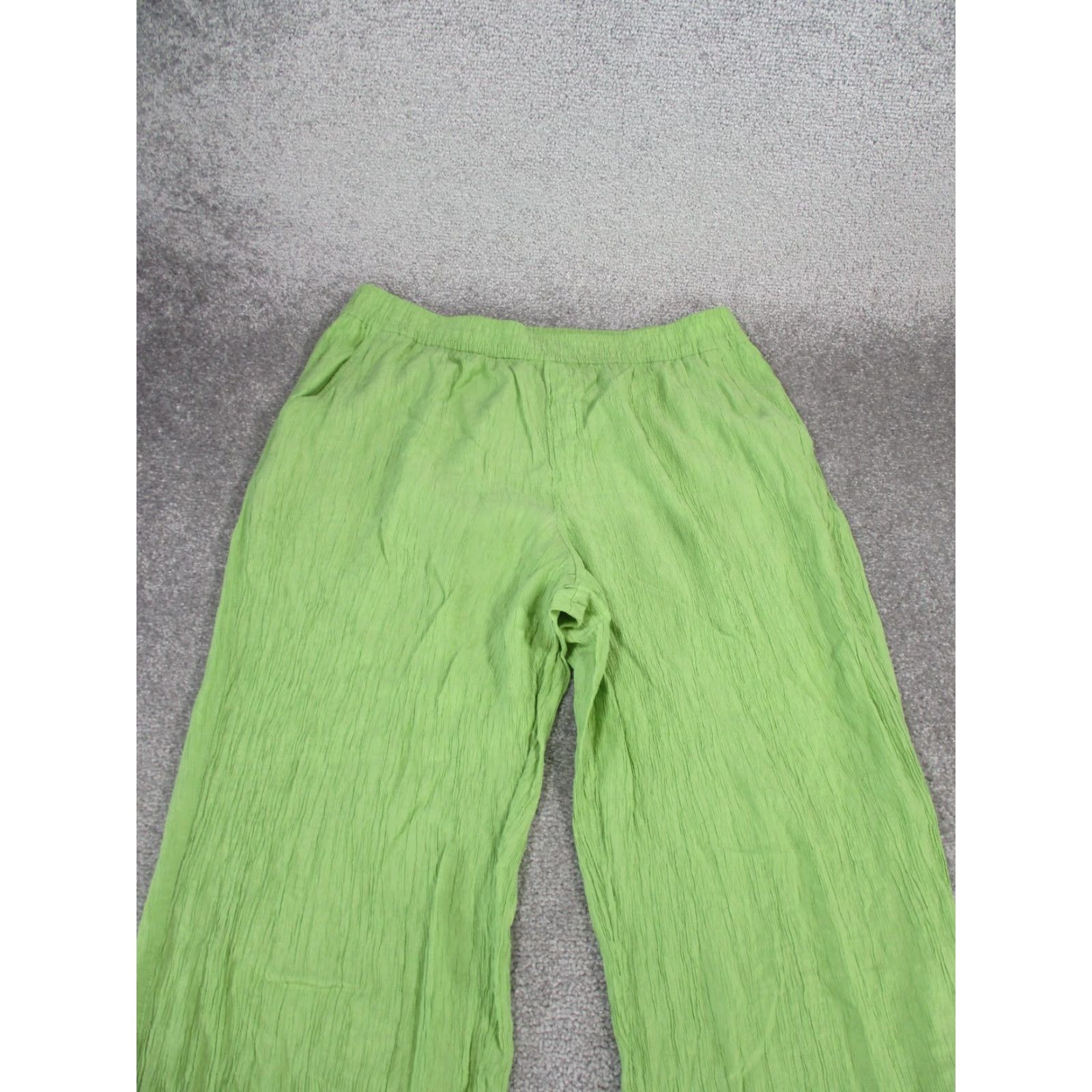 Madewell Madewell Pants Womens 2XL Crinkled Crepe Straight Leg Crop Green Size 40" / US 18 - 2 Thumbnail