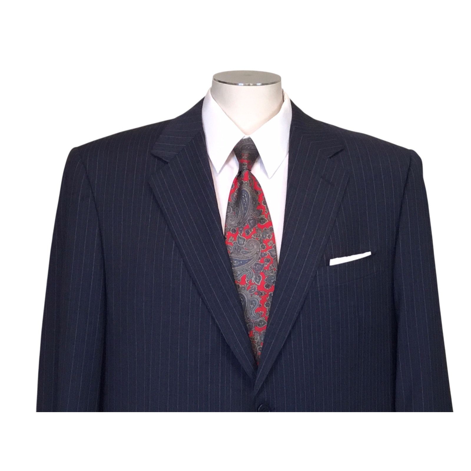 Canali Canali Navy Pinstripe Wool Suit Coat - Made in Italy Size 44R - 2 Thumbnail