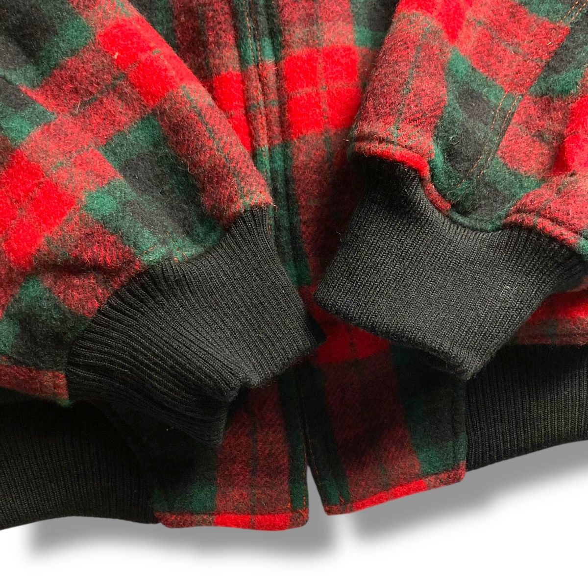 Japanese Brand 🇯🇵 VINTAGE GRIP CHECKERED FULL ZIP WOOL BOMBER JACKET Size US XL / EU 56 / 4 - 11 Thumbnail