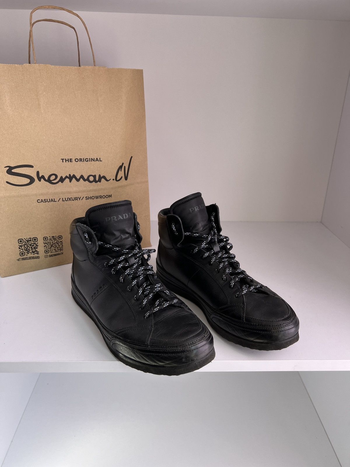 Prada × Vintage Vintage Prada High Cut Sneakers Men's Size US 8 / EU 41 - 3 Thumbnail