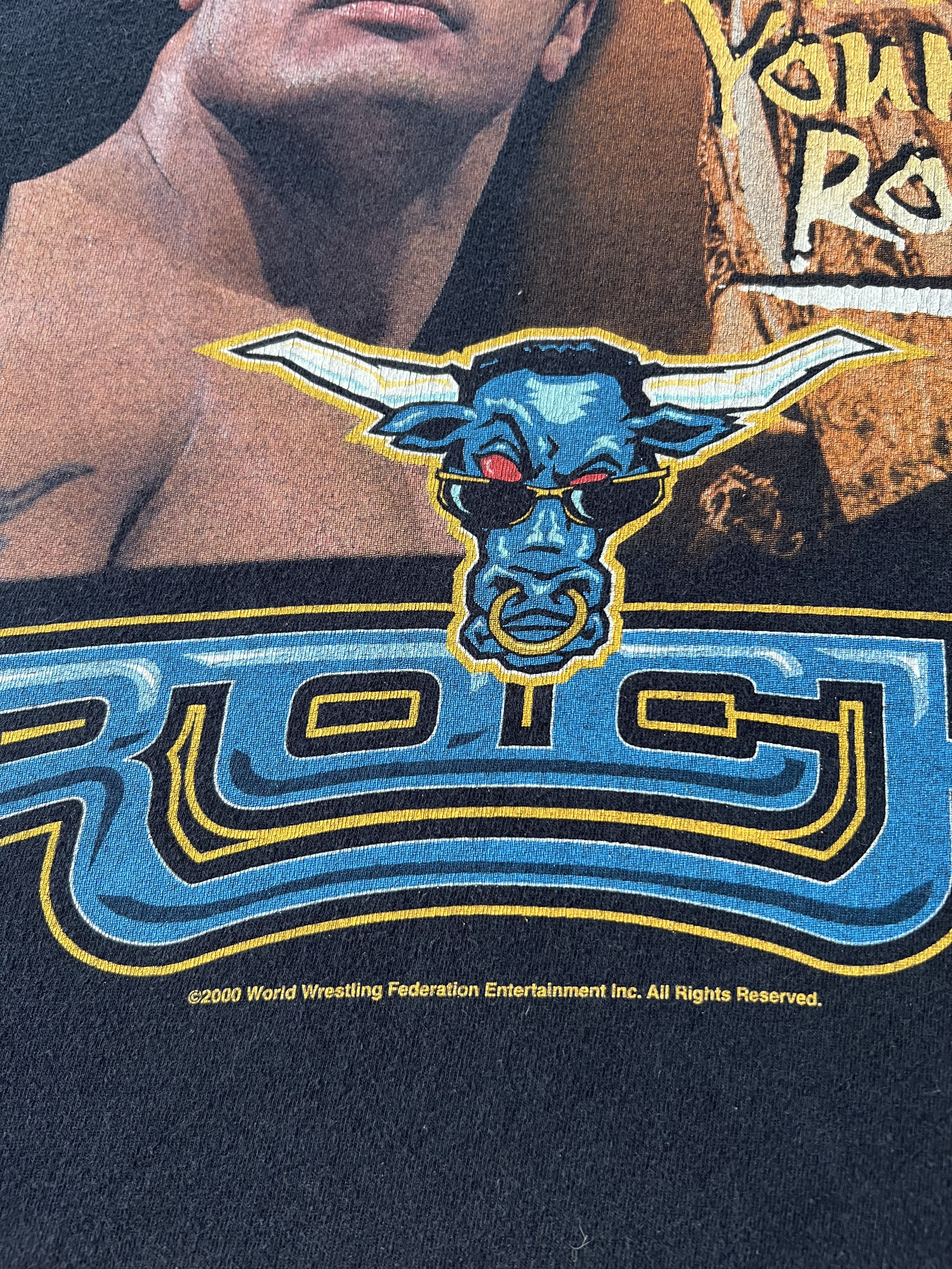 WWE Vintage 2000 The Rock Dwayne Johnson WWE Black T-shirt Size US M / EU 48-50 / 2 - 8 Thumbnail