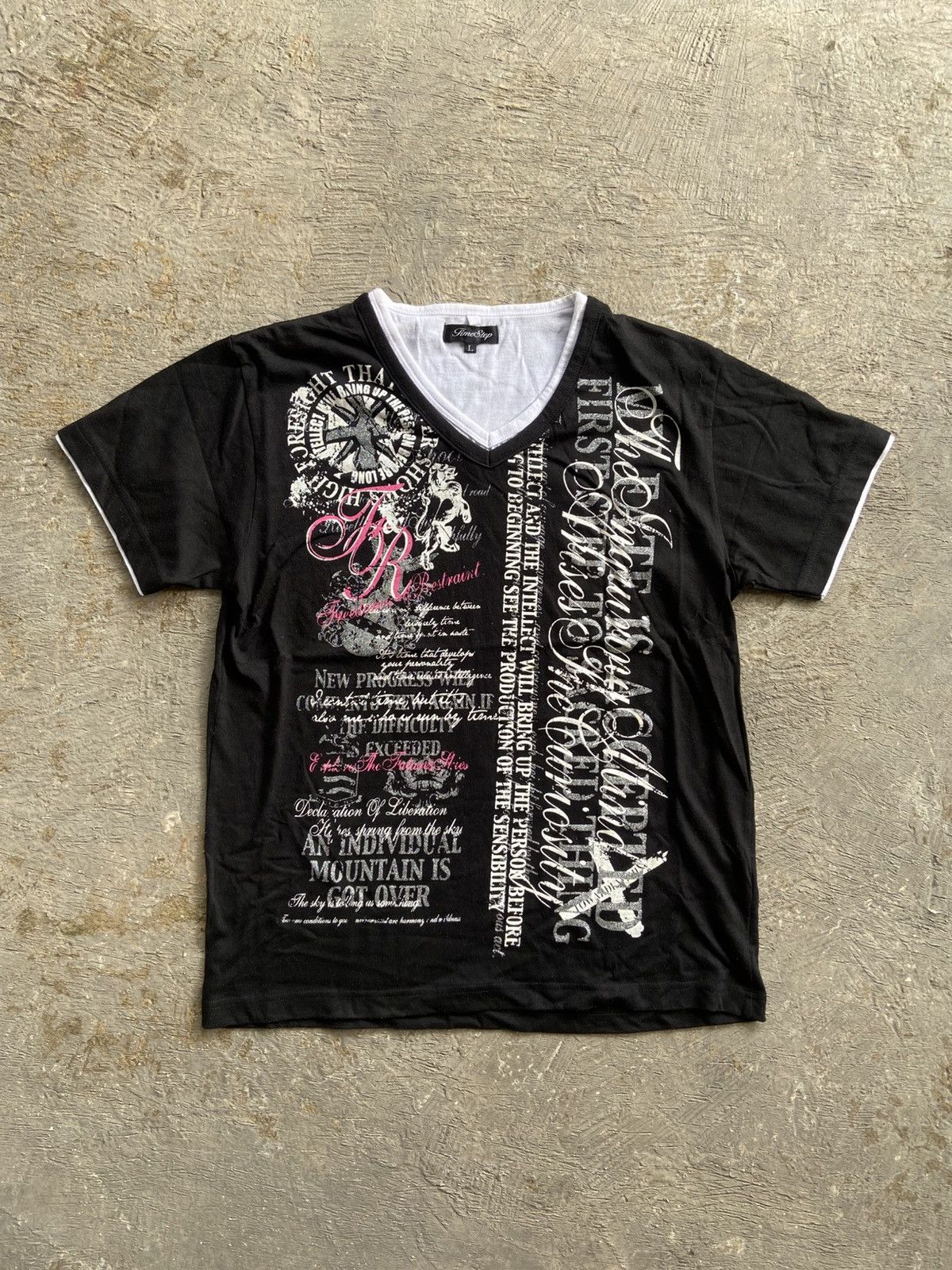 Japanese Brand 2000s Time Step - Vkei Style Poem T-Shirt Size US L / EU 52-54 / 3 - 1 Thumbnail