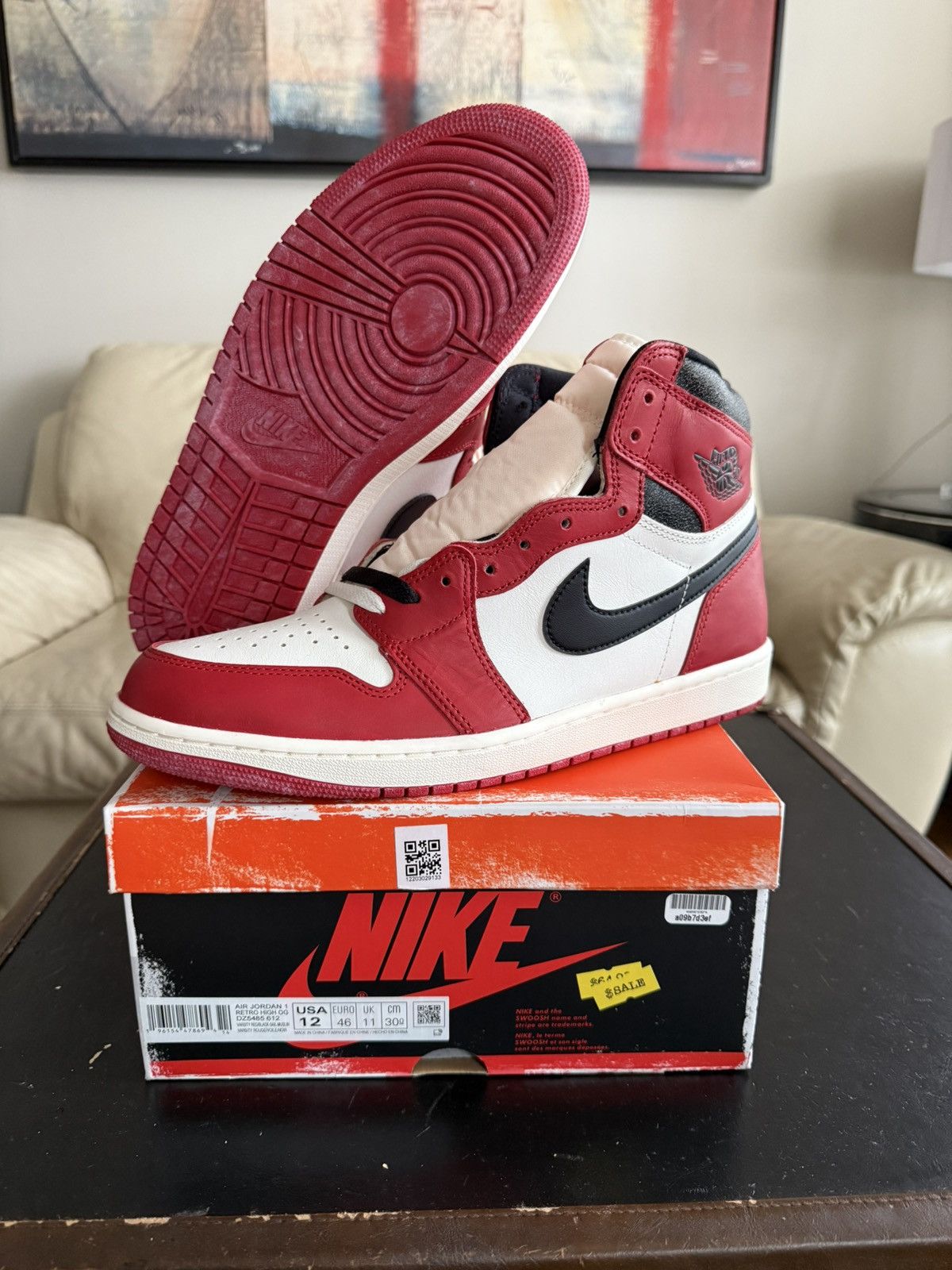 Jordan Brand × Nike Jordan 1 Retro Chicago Lost & Found ** REIMAGINED ** Size US 12 / EU 45 - 1 Thumbnail