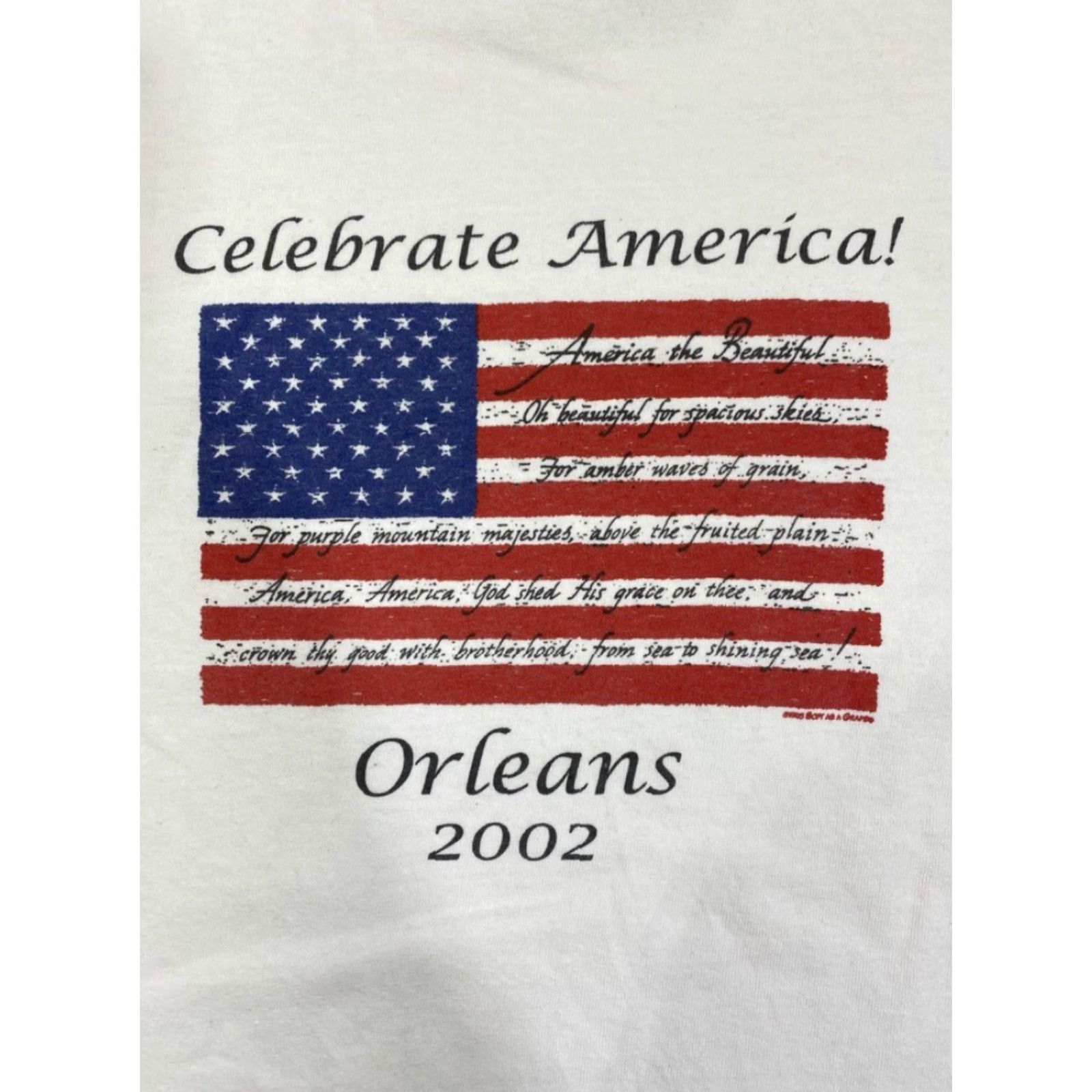 Anvil VINTAGE Celebrate America Orleans 2002 White T Shirt Anvil Graphic Tee Unisex Size L Size US L / EU 52-54 / 3 - 2 Thumbnail