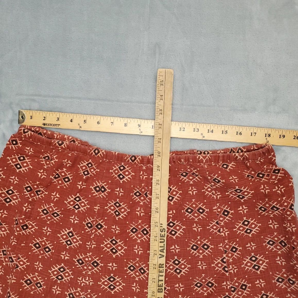 The Territory Ahead VINTAGE Territory Ahead Skirt Womens 10 Red Boho Geometric Print Cotton A-Line Midi Women Red Geometric 90s Territory Ahead Womens 10 Size 32" / US 10 / IT 46 - 2 Thumbnail