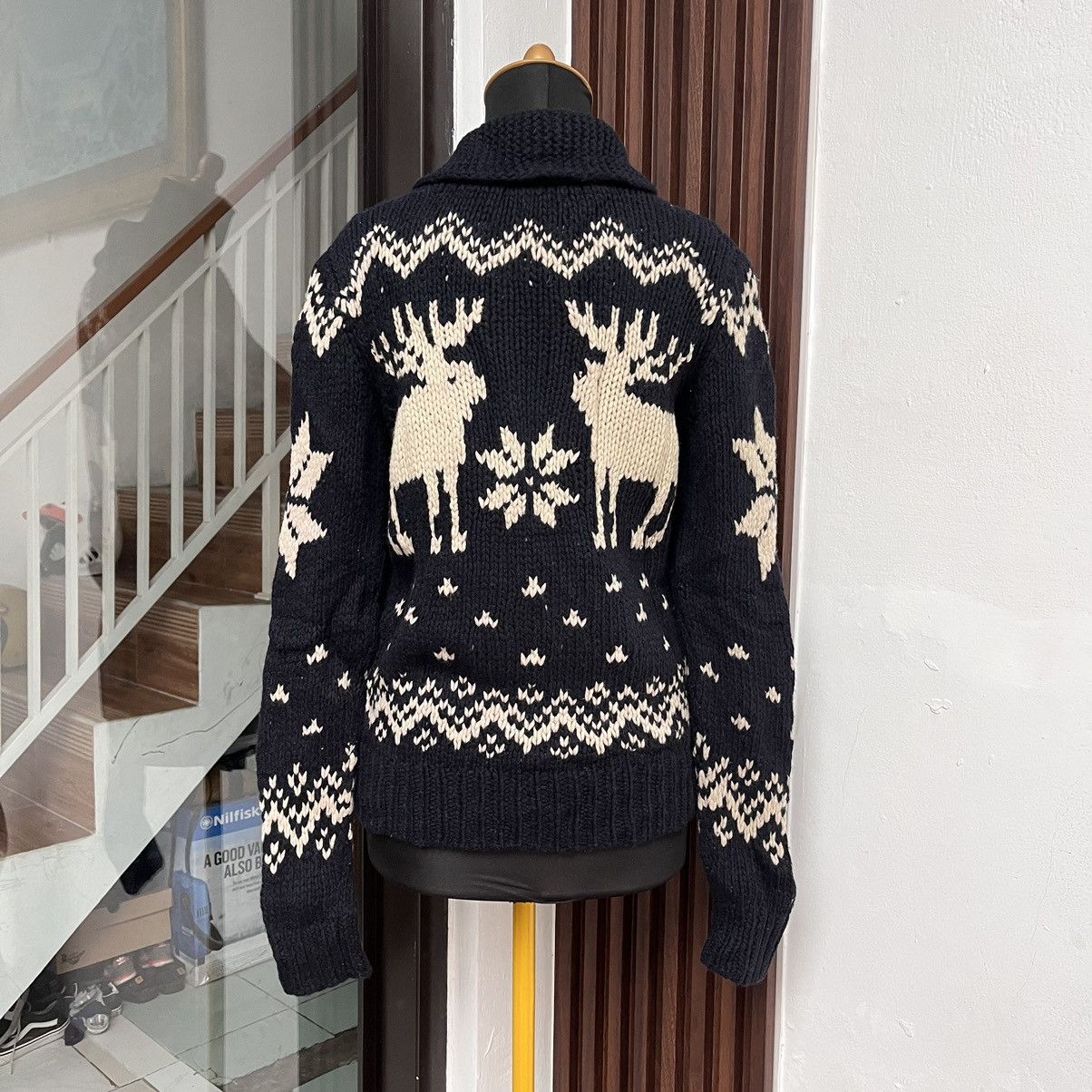 Japanese Brand Cowichan Nordic Knit Wool Raindeer Abercrombie N Fitch Size M / US 6-8 / IT 42-44 - 3 Thumbnail