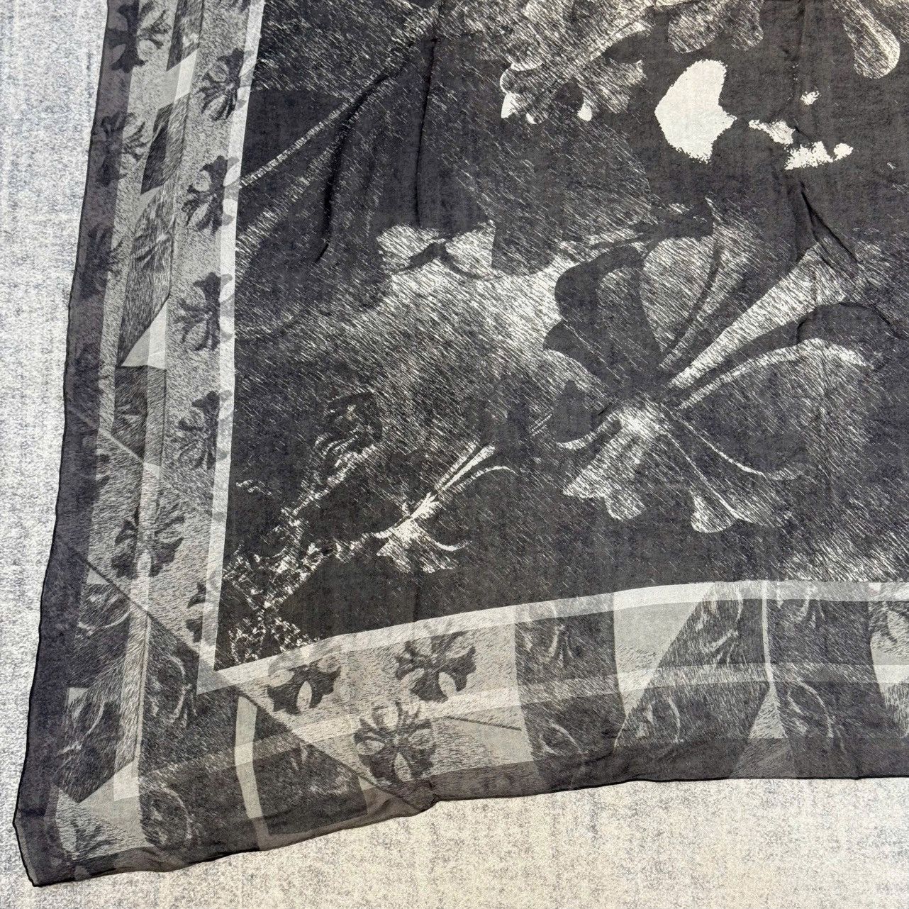 Chrome Hearts Chrome Hearts Print Silk scarf black Size ONE SIZE - 3 Thumbnail
