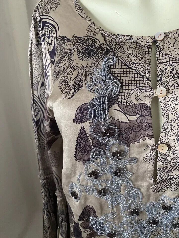 Vintage Odd Molly Satin Dress Beige Beaded Size 1(S/M) Sk2421 Size M / US 6-8 / IT 42-44 - 7 Thumbnail