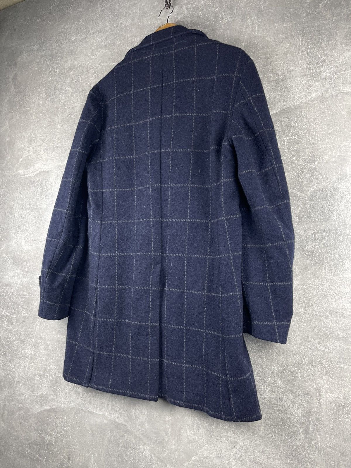 Eleventy Eleventy Platinum Wool Cashmere Check Coat Navy Blue Size US M / EU 48-50 / 2 - 10 Thumbnail