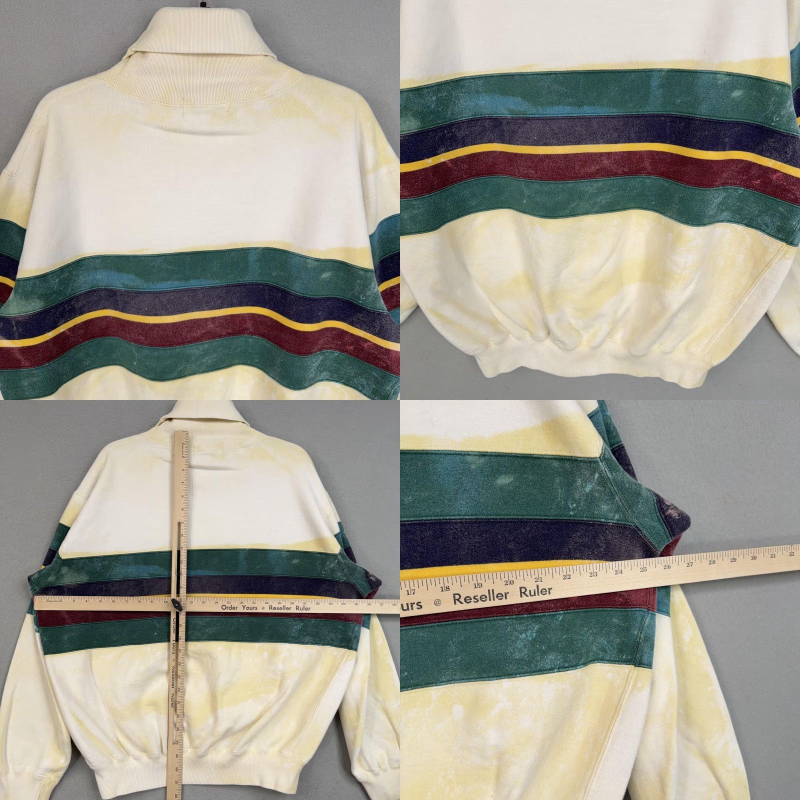 Polo Ralph Lauren VINTAGE Polo Ralph Lauren Sweatshirt Mens Large Cream Striped Turtleneck 90s Size US L / EU 52-54 / 3 - 8 Thumbnail