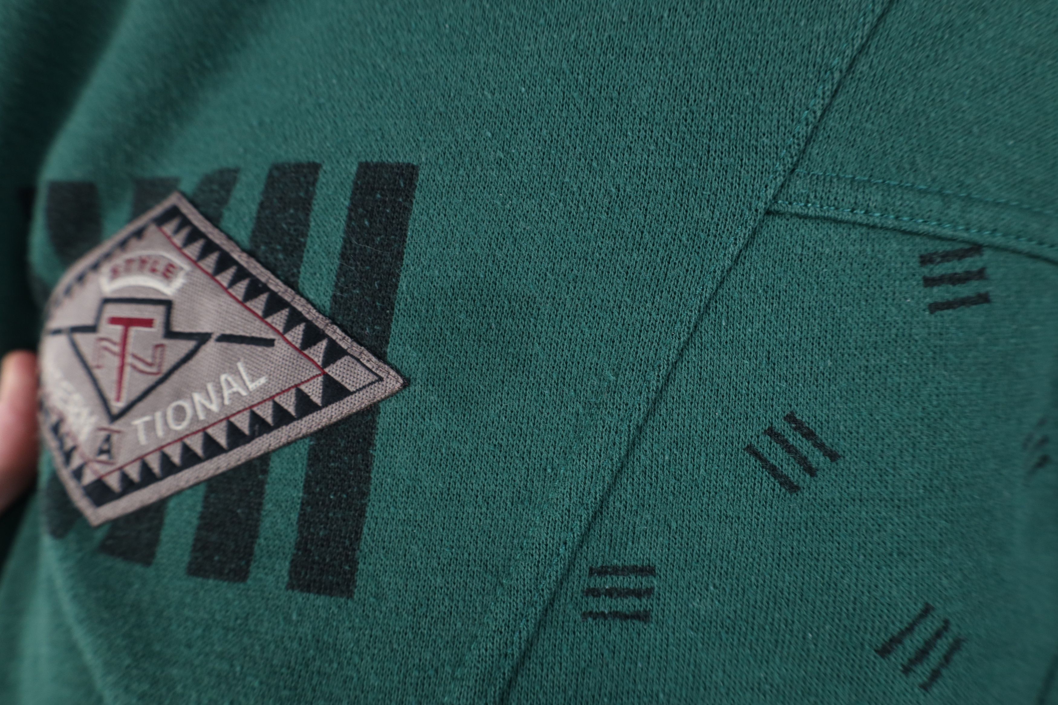 Vintage Vintage 90s Streetwear Geometric Crewneck Sweatshirt Green Size L / US 10 / IT 46 - 5 Thumbnail