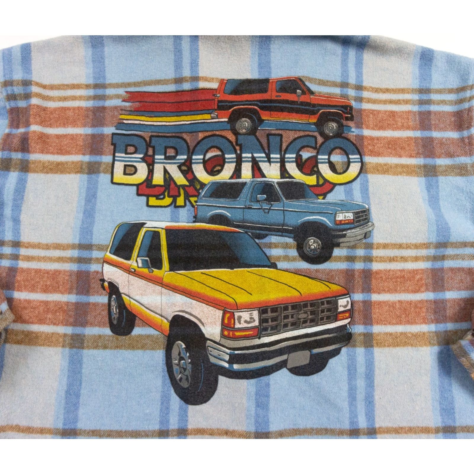 Ford Ford Womens Flannel Shirt Large Blue Plaid Button-Up Casual Bronco Size L / US 10 / IT 46 - 2 Thumbnail