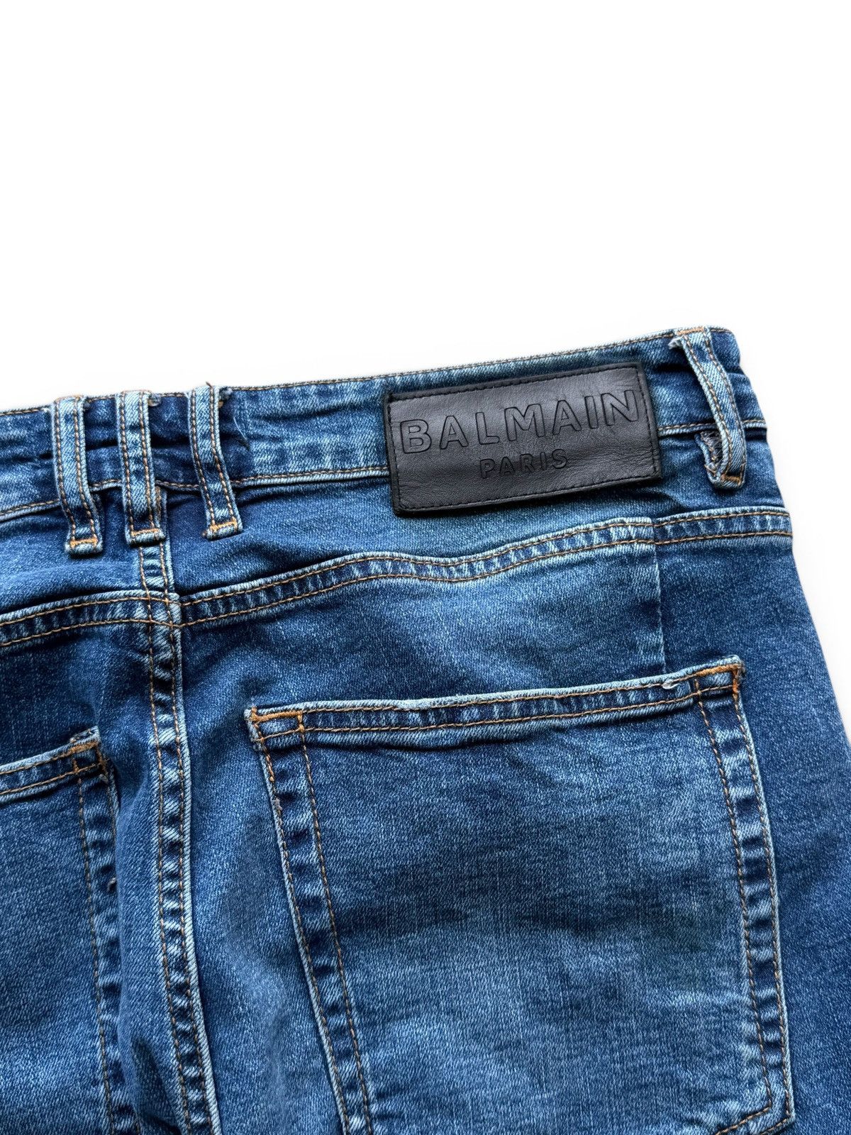Balmain 2000s Balmain Washed Biker Denim Jeans Size US 36 / EU 52 - 7 Thumbnail