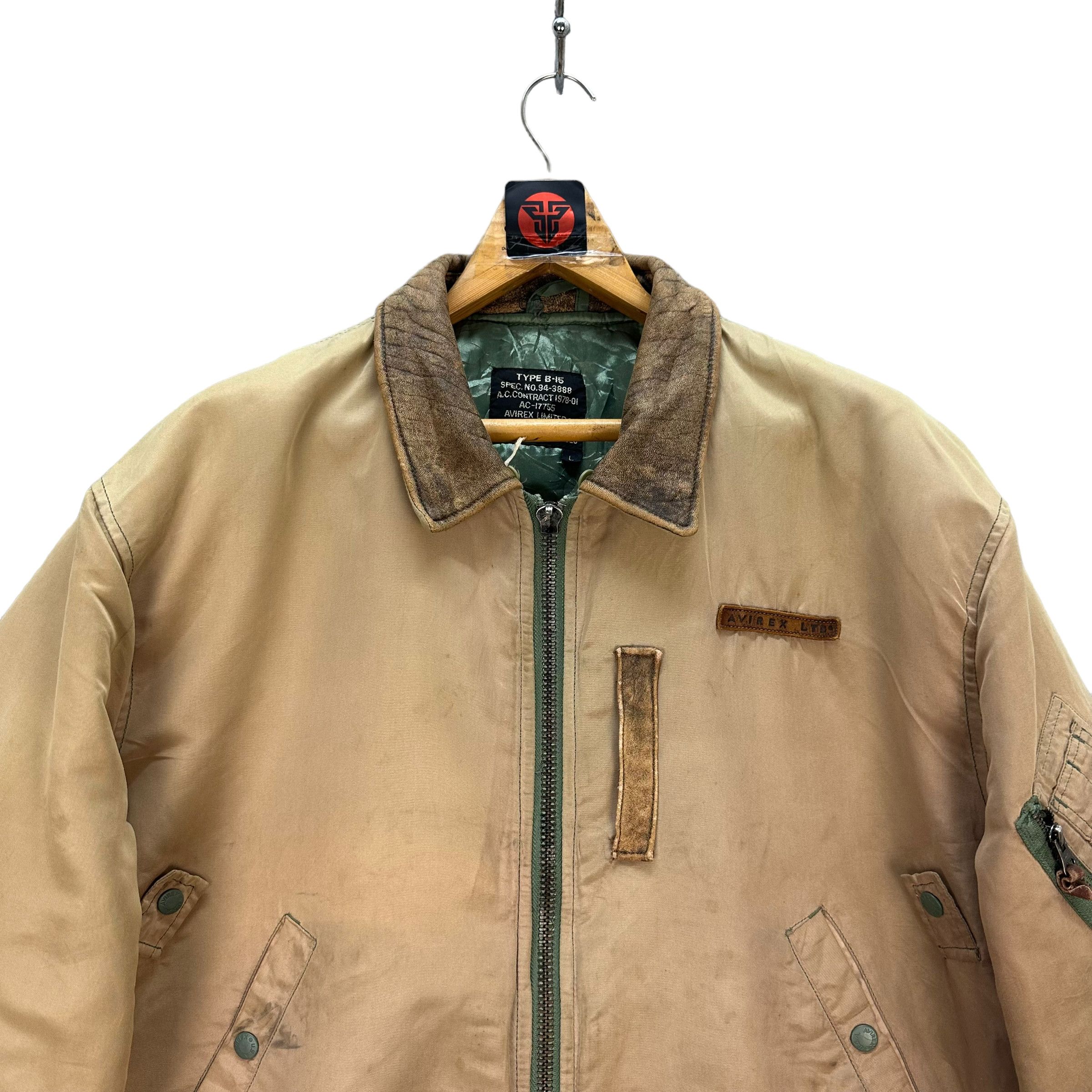 Avirex TRASHED🔥 87's AVIREX TYPE B15 FLIGHT JACKET #7706-166 Size US L / EU 52-54 / 3 - 2 Thumbnail