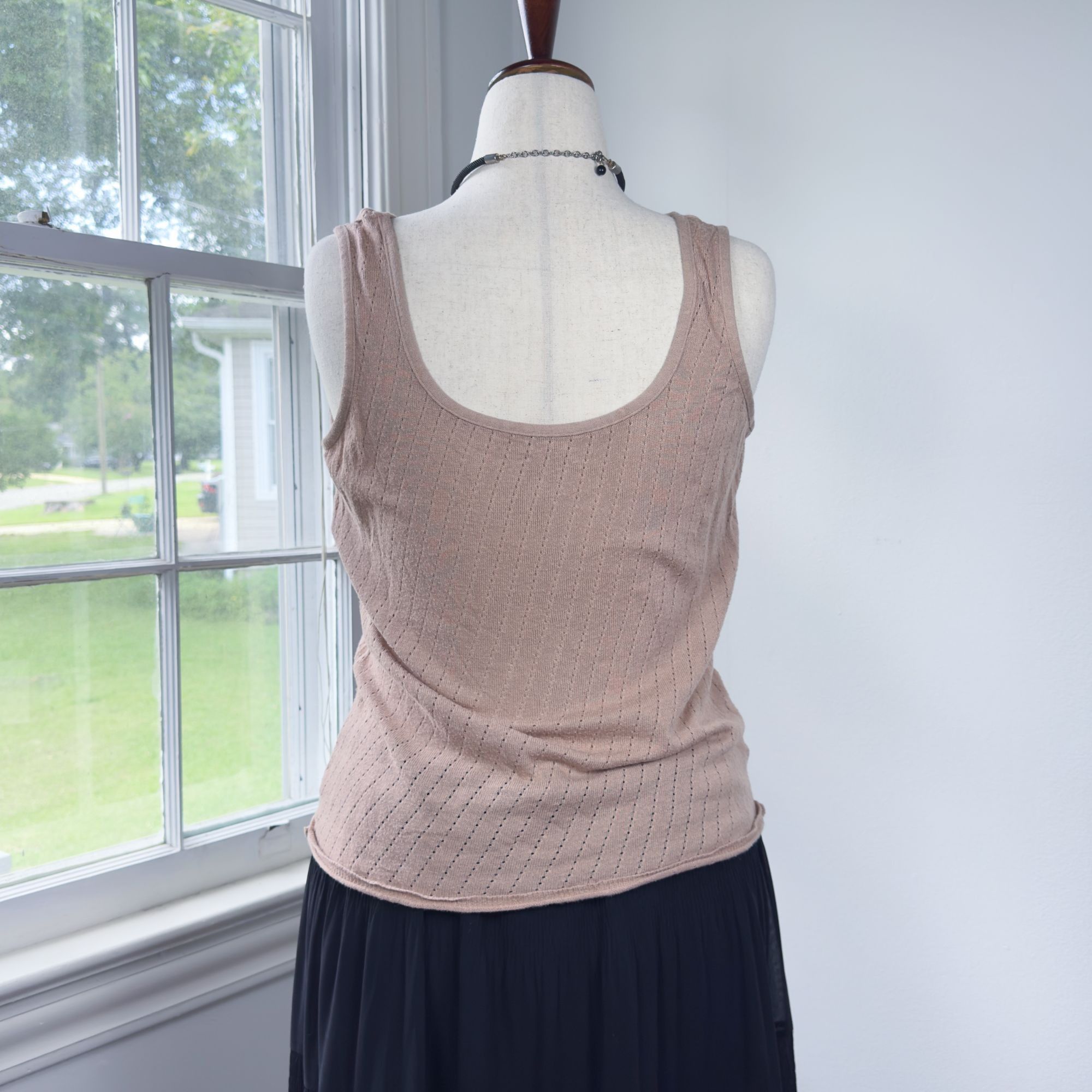 American Apparel American Apparel Nude Pink Pointelle Knit Tank Top Large Size L / US 10 / IT 46 - 3 Thumbnail