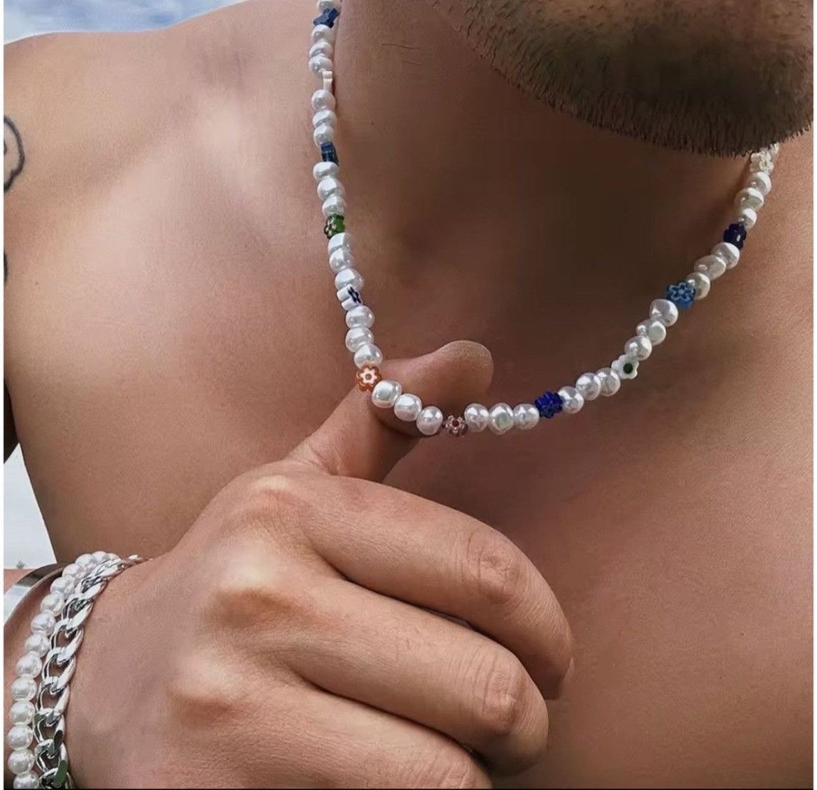 Jewelry Pearl Choker Flower Necklace Y2K Fashion Size ONE SIZE - 7 Thumbnail