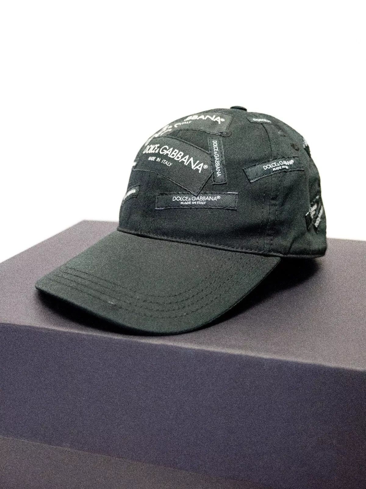 Dolce & Gabbana DOLCE GABBANA LOGOMANIA Black Logo Label Tag Baseball Cap Size ONE SIZE - 1 Thumbnail