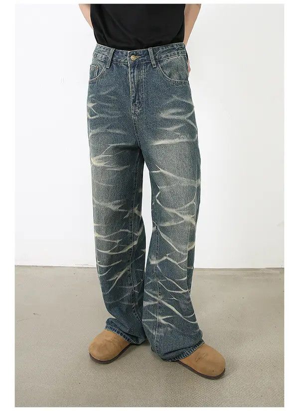 Japanese Brand Japanese loose straight washed distressed vintage jeans Size US 32 / EU 48 - 2 Thumbnail