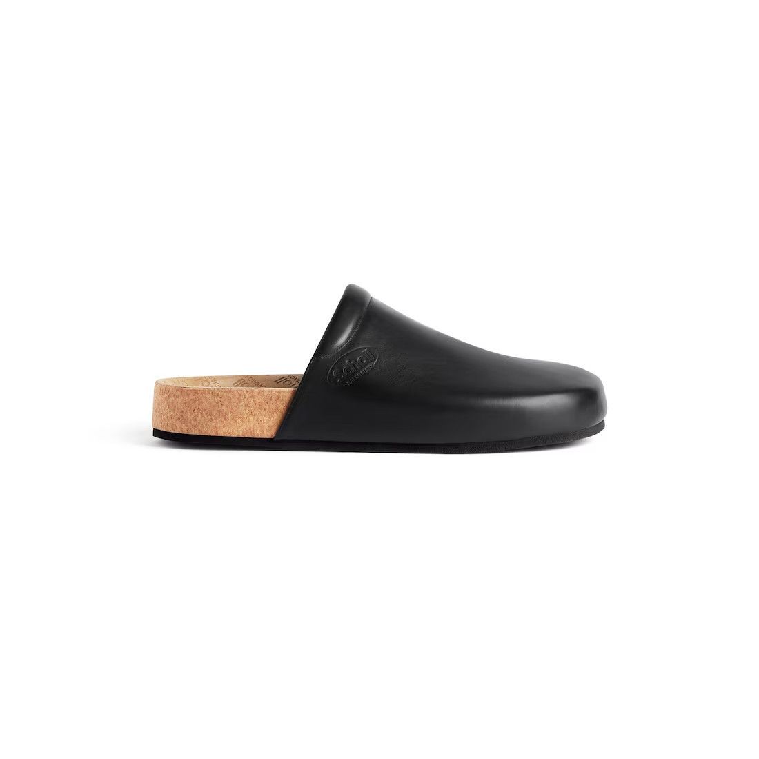 BALENCIAGA $690 Black Leather Flat Mules New & Authentic (Me