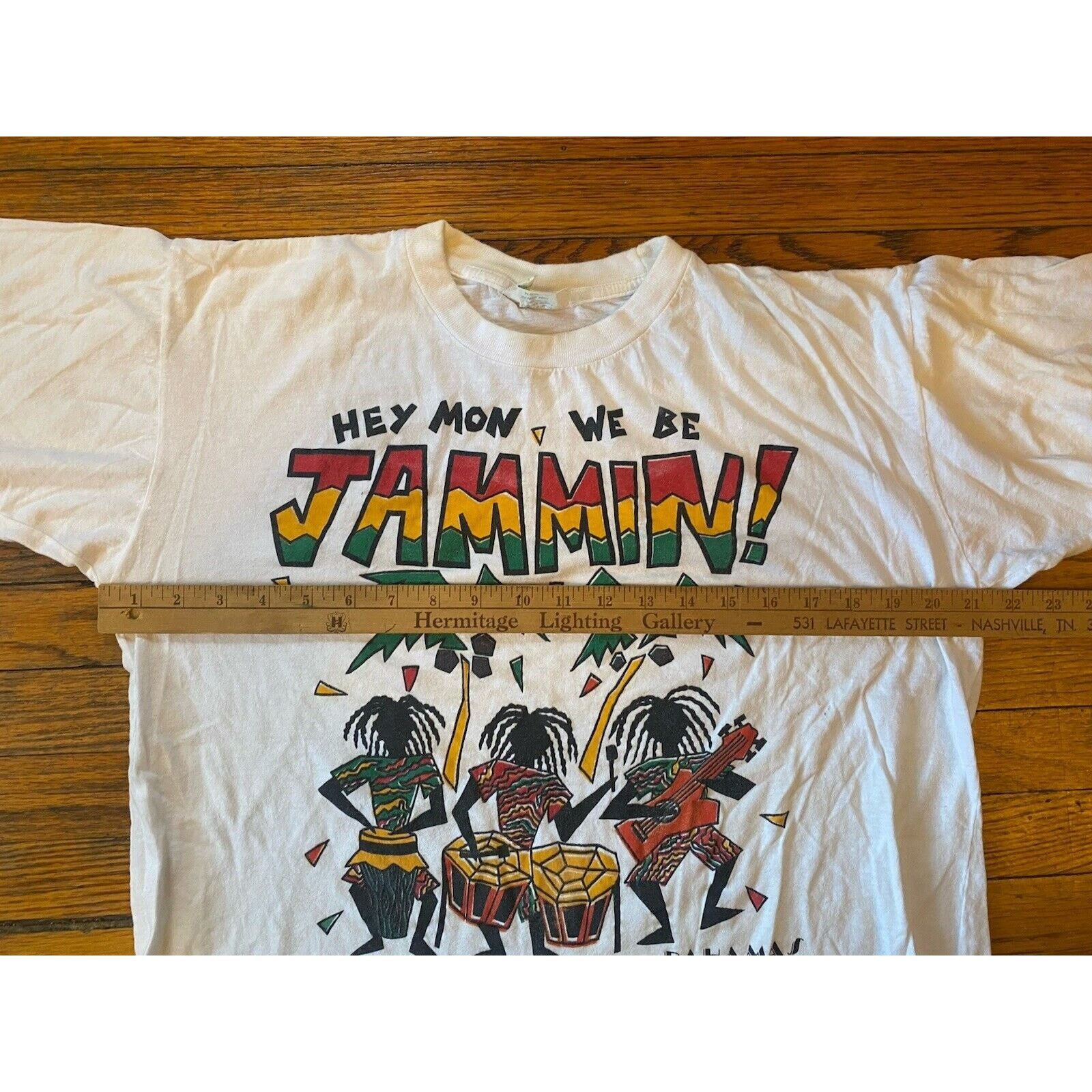 Other VTG Hey Mon We Be Jammin Men L Graphic T-Shirt Single Stitch Size US L / EU 52-54 / 3 - 5 Thumbnail