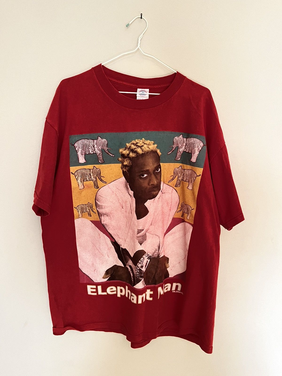 image of Band Tees x Vintage Elephant Man 2004 T-Shirt in Red, Men's (Size XL)